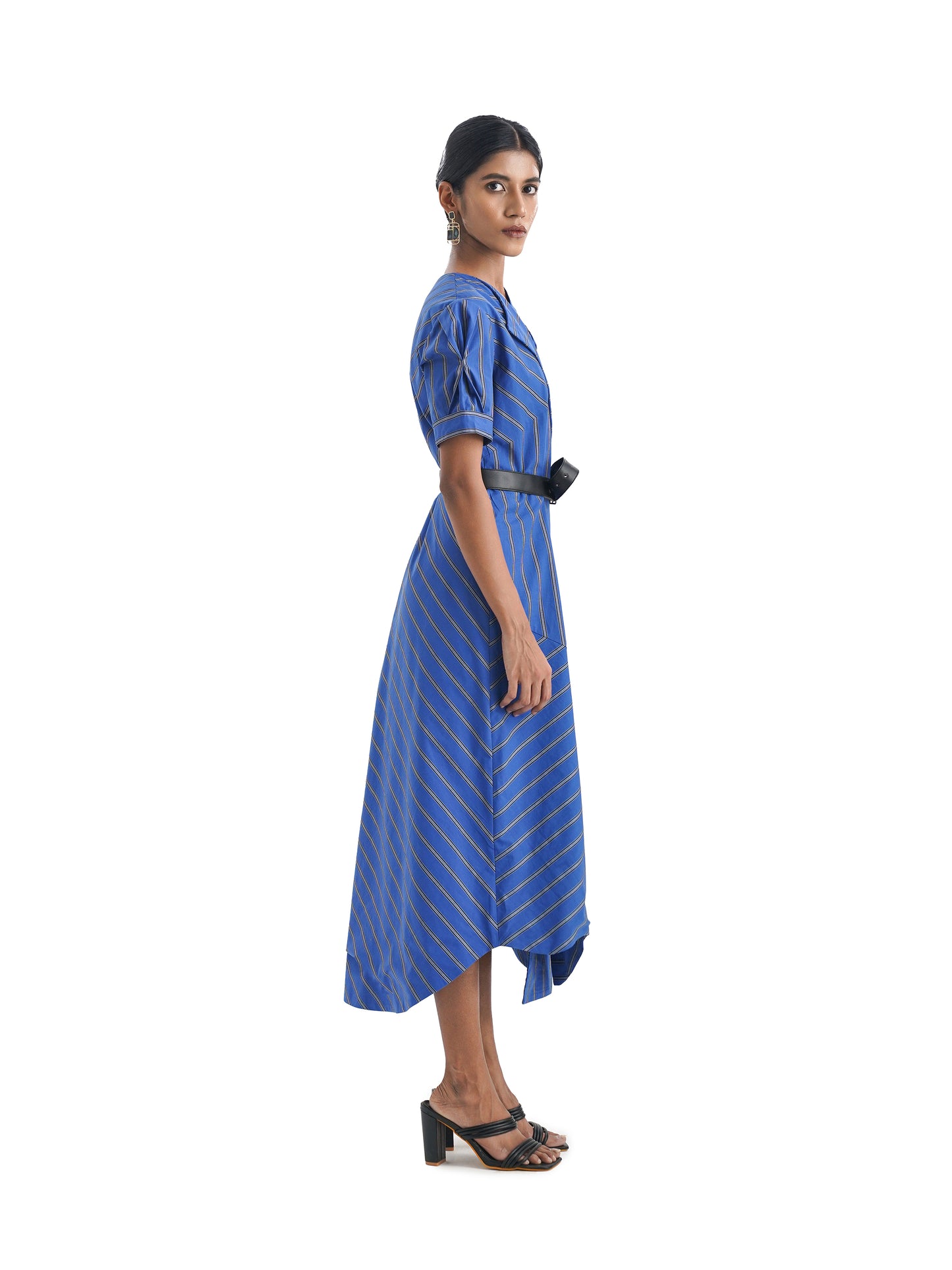 Notre Ame Les Facettes Drapeado Stripes Dress-S