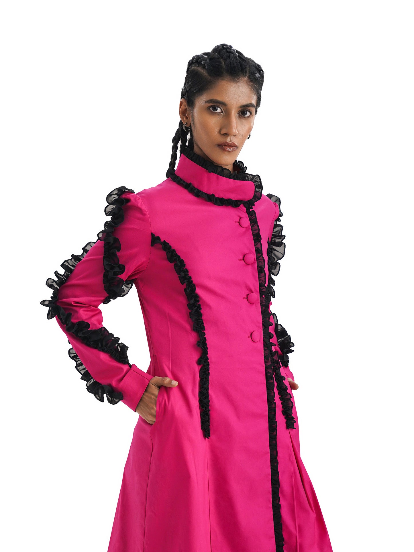 Notre Ame Mon Chou Sourire Rose Ruffle Dress-D
