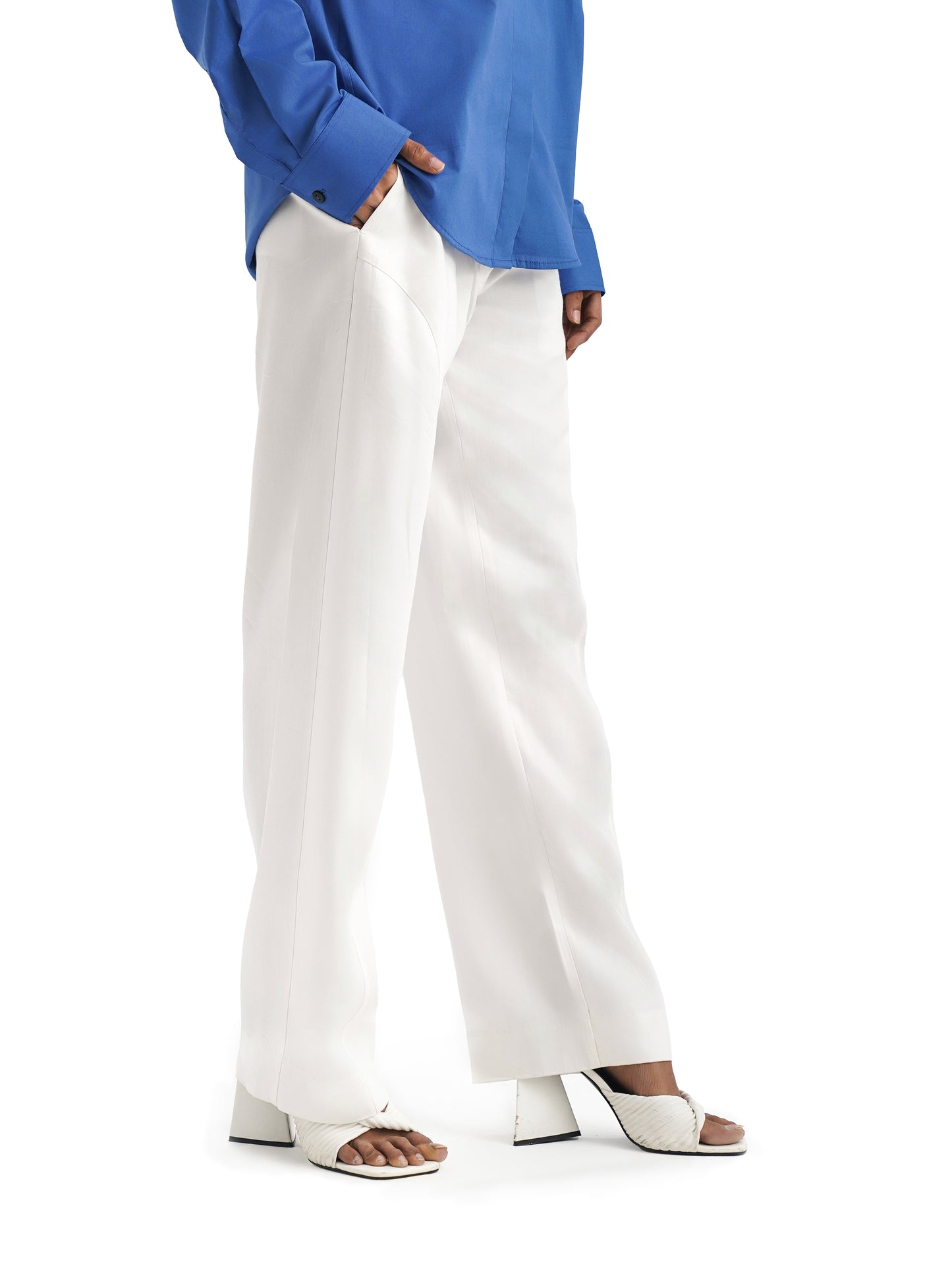 Notre Ame La Droite Blanc Panelled pants-D