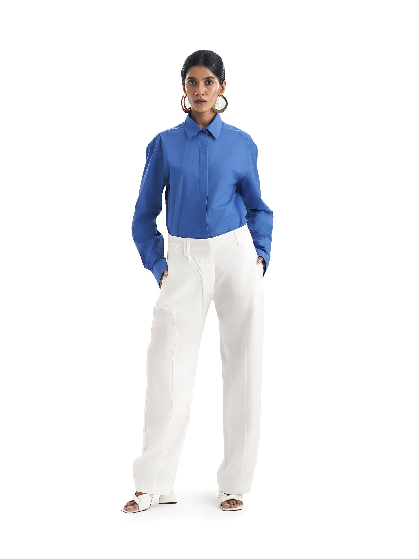 Notre Ame La Droite Blanc Panelled pants-ST