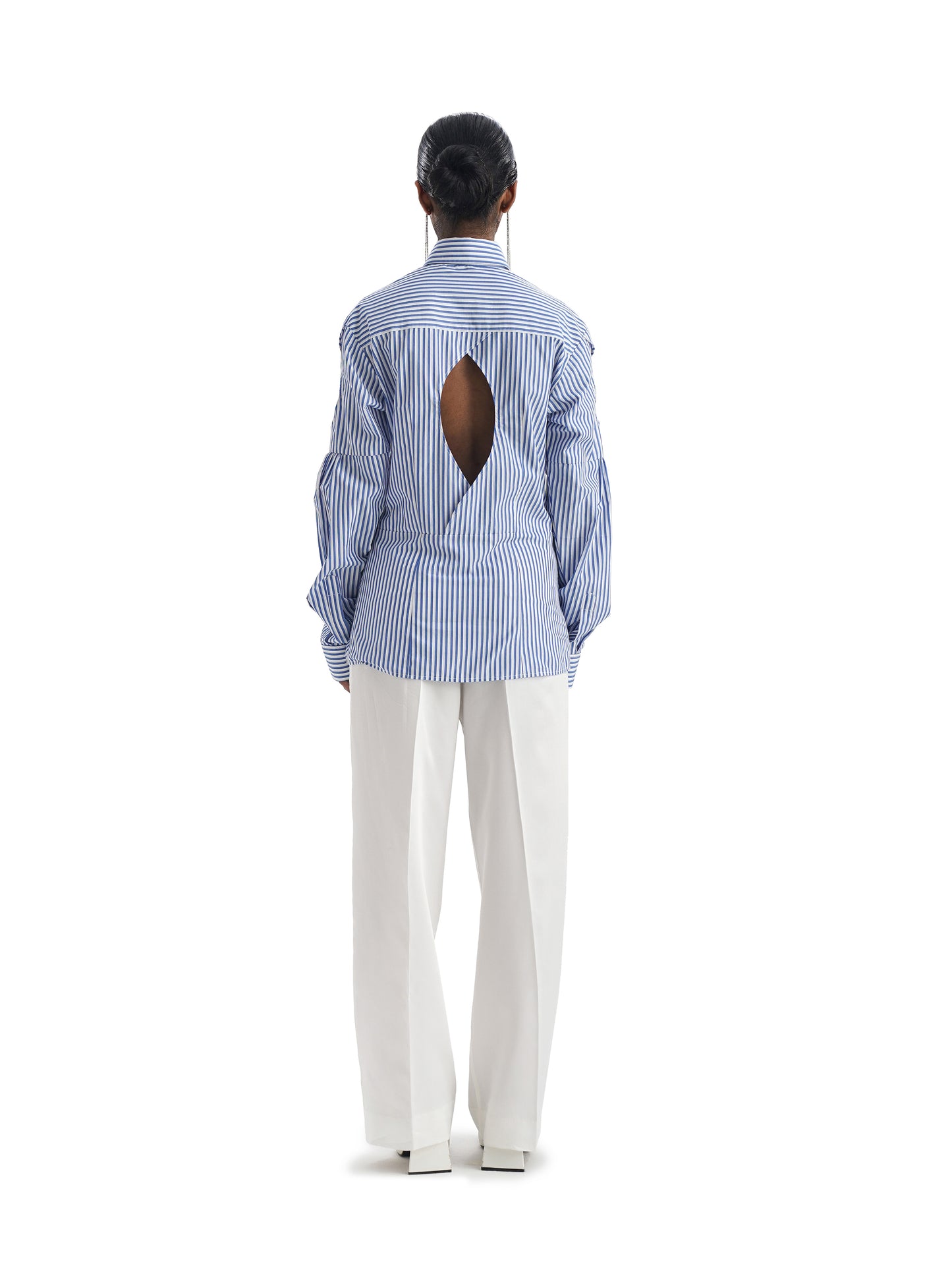Notre Ame La Fente Blue Stripe Shirt-D