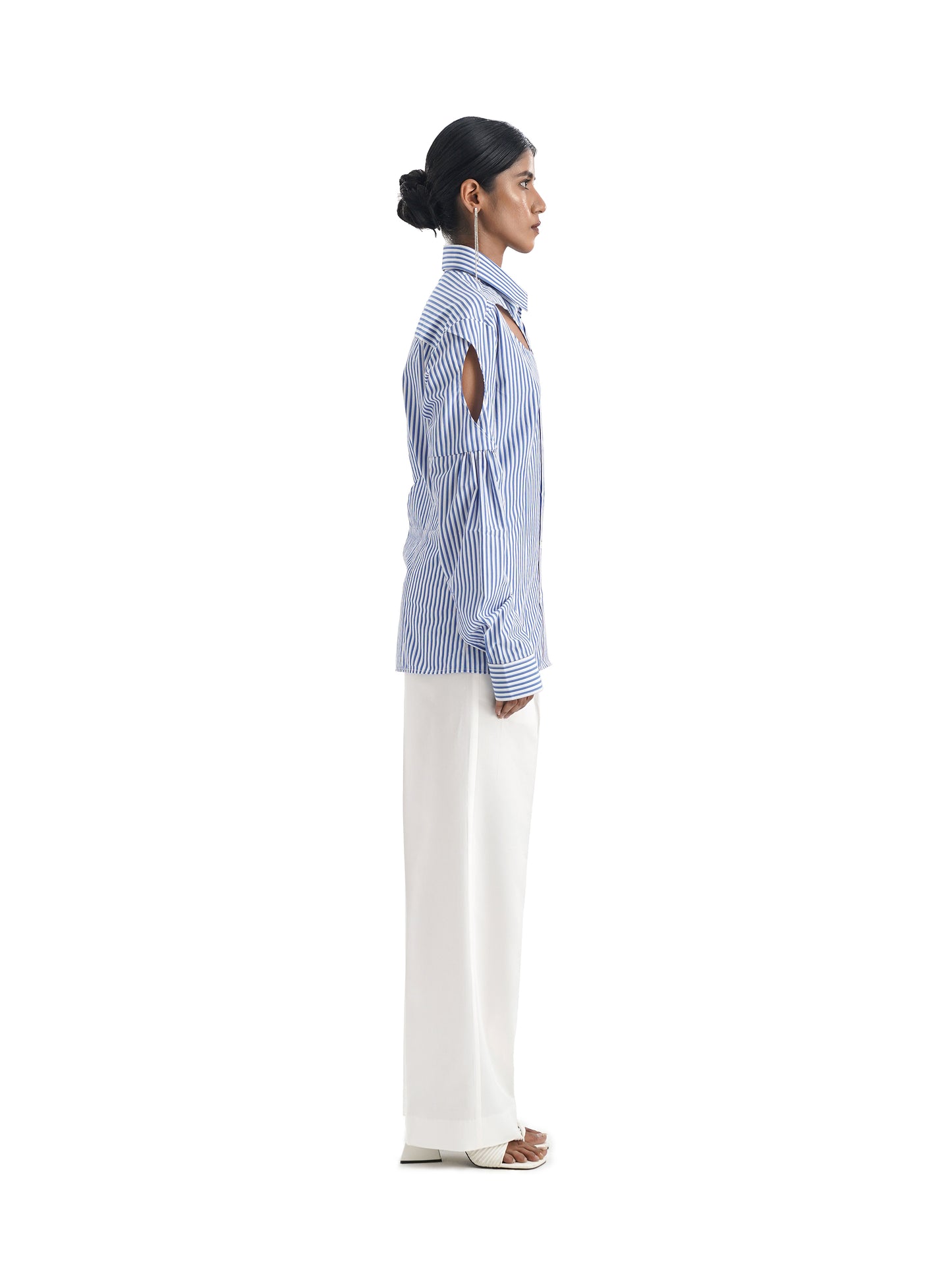 Notre Ame La Fente Blue Stripe Shirt-S