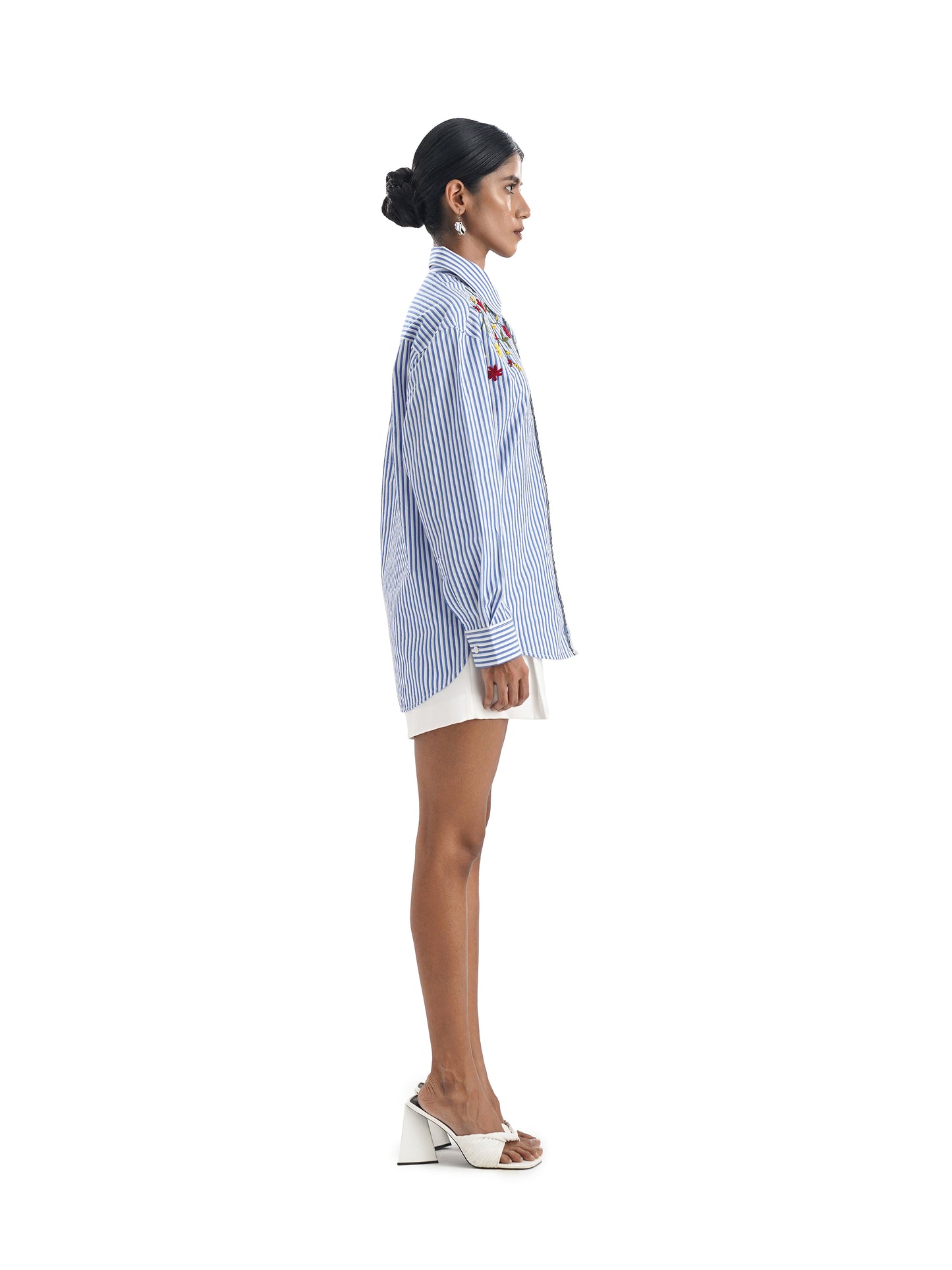 Notre Ame La Jacinthe Blue Stripe Shirt-S