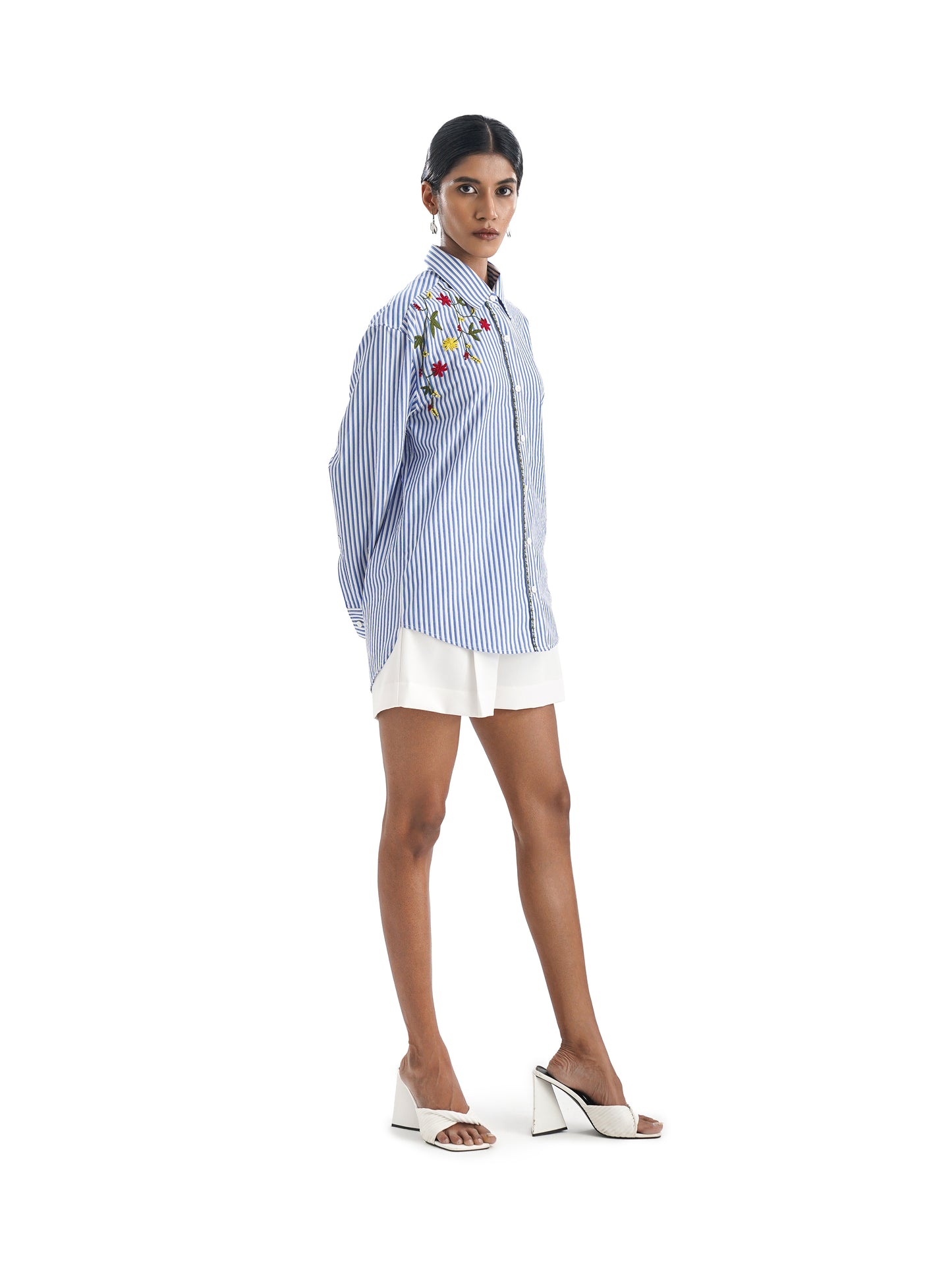 Notre Ame La Jacinthe Blue Stripe Shirt-S1