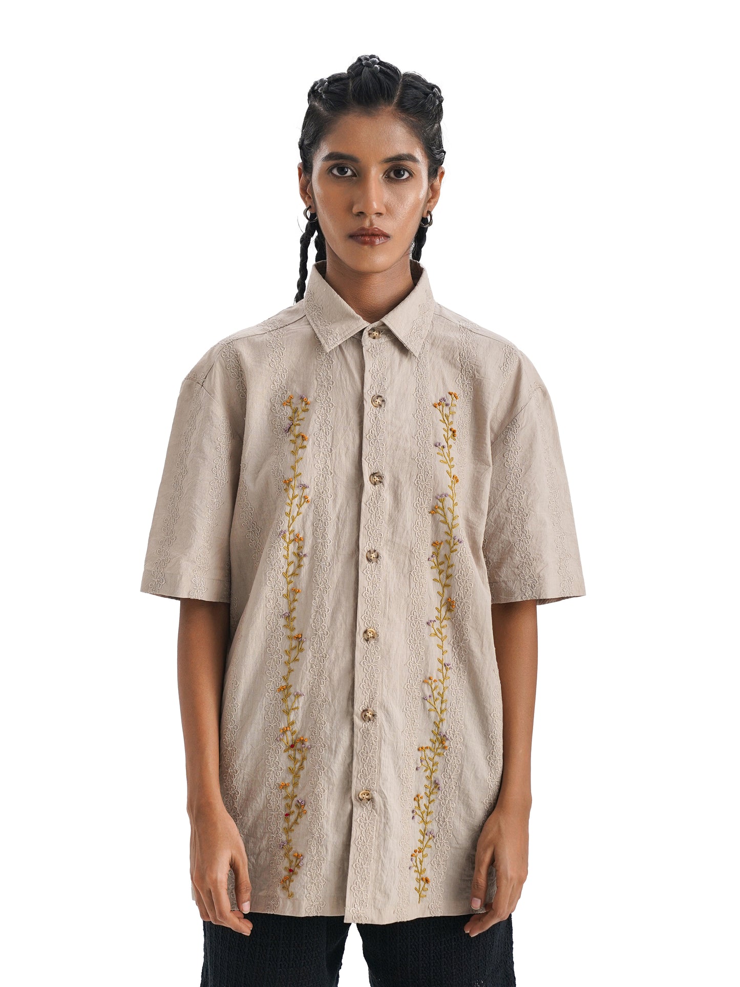 Notre Ame La Vigne Broderie Shirt-D