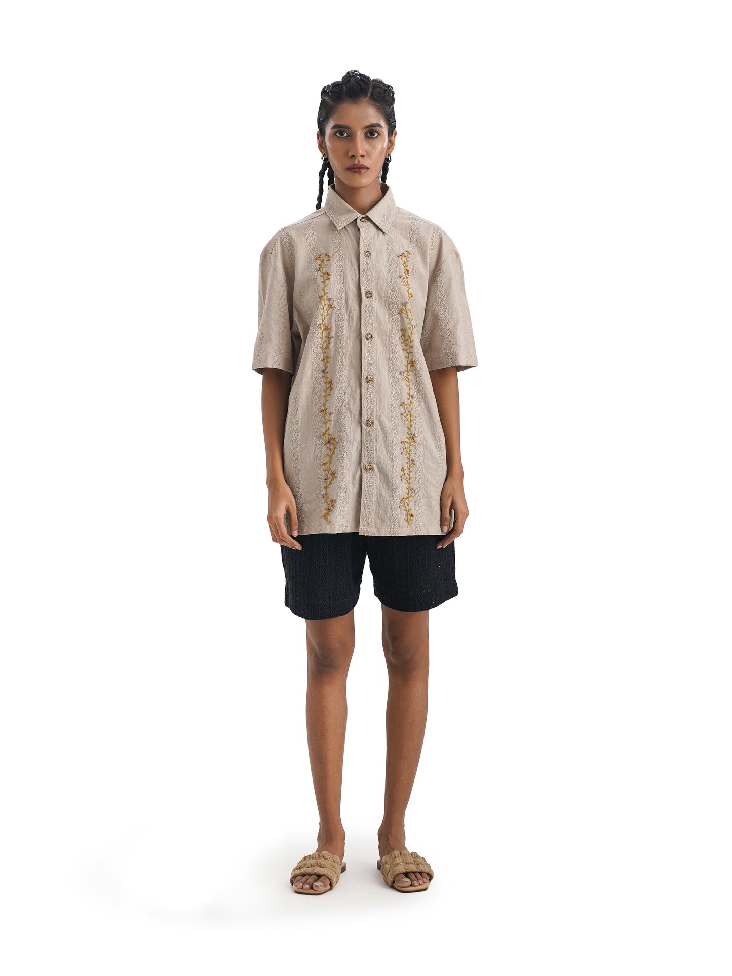 Notre Ame La Vigne Broderie Shirt-F