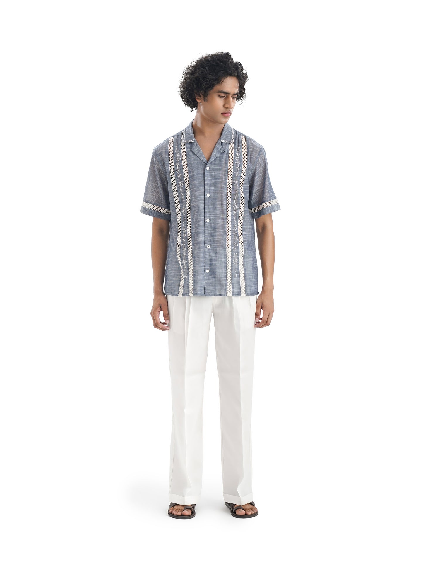 Notre Ame Le Blanc Plisse Cuff Pants-F
