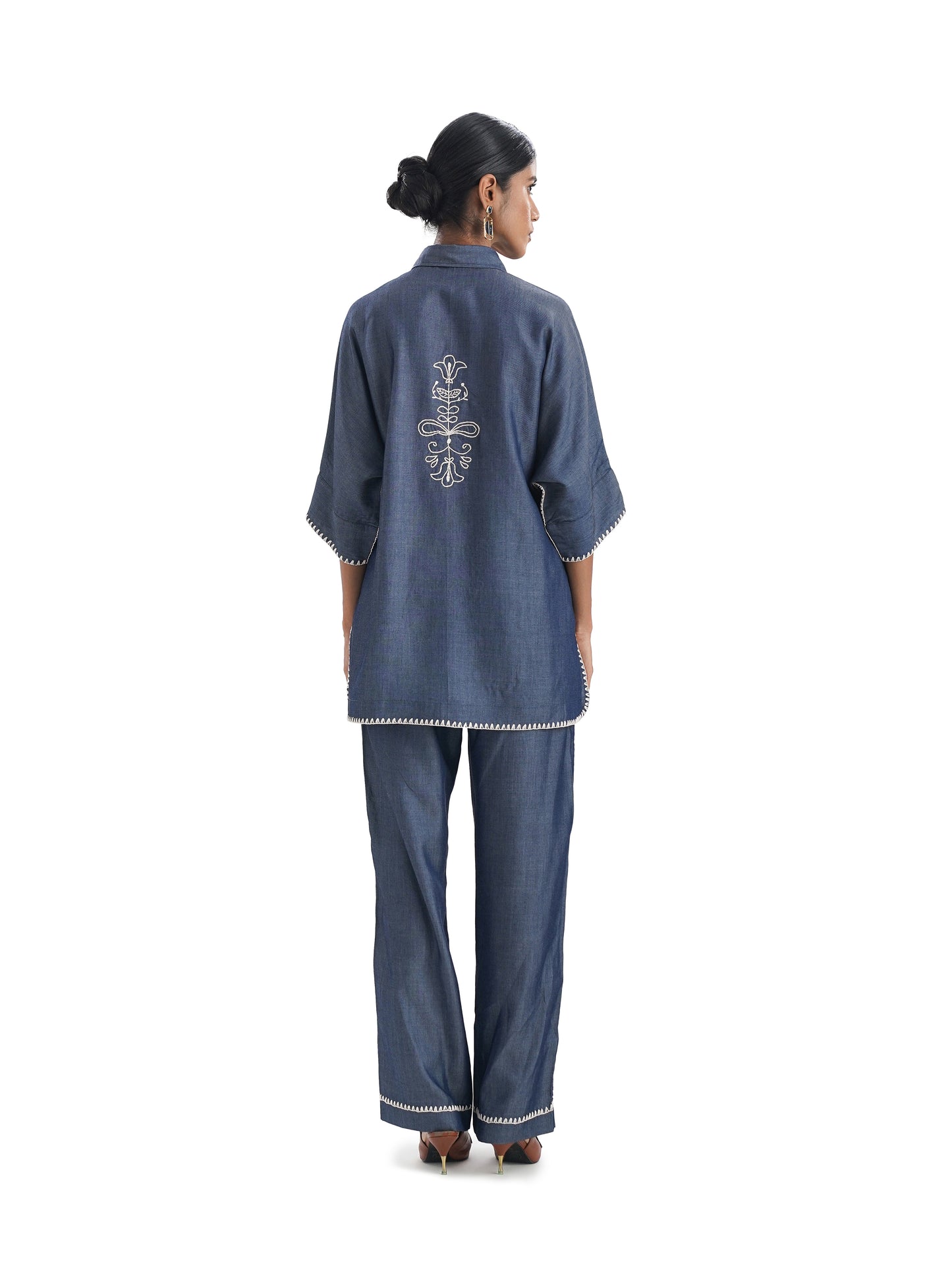 Notre Ame Le Fleuron Broderie Denim Co-ords-B