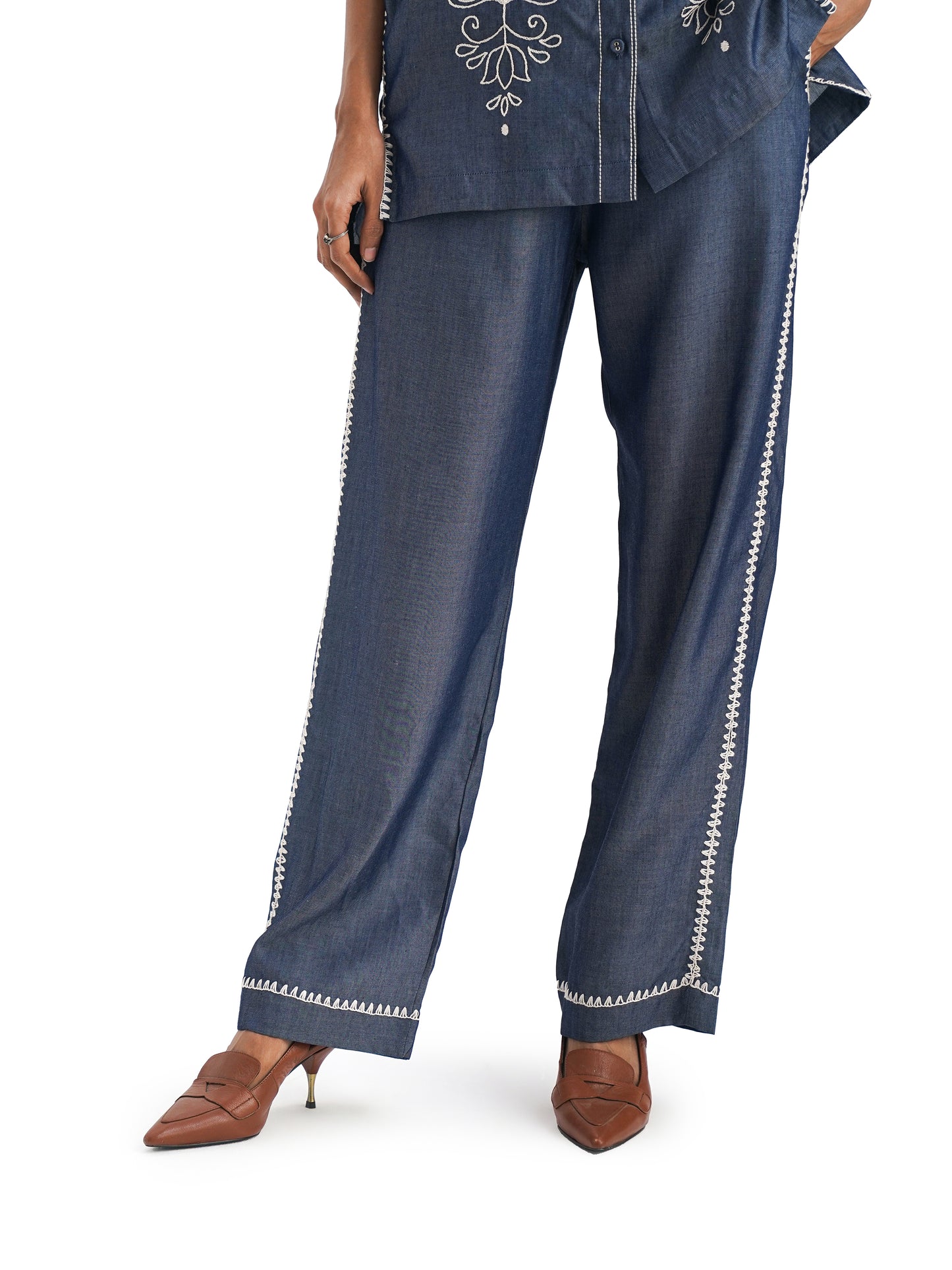 Notre Ame Le Fleuron Broderie Denim Co-ords-B1