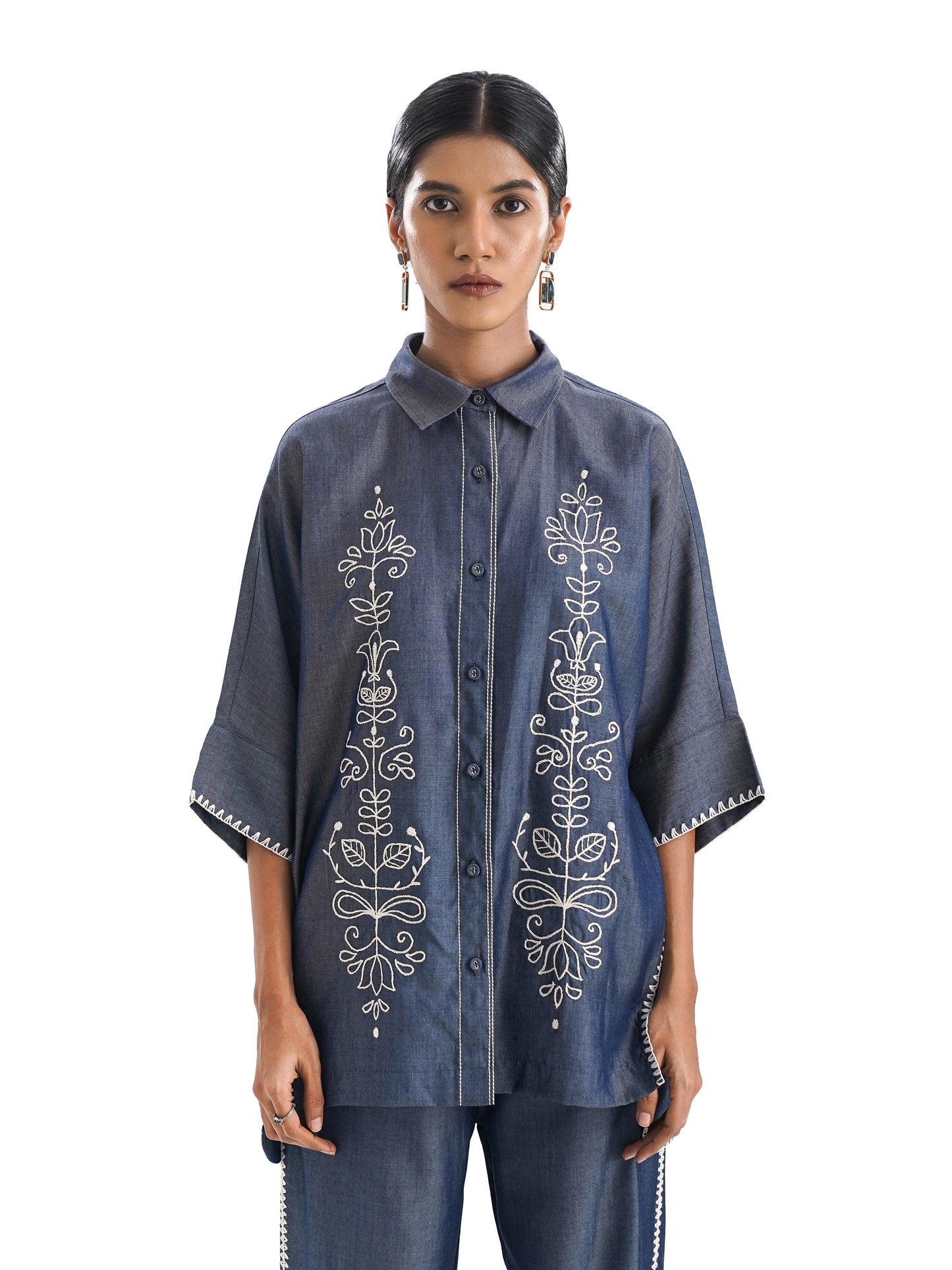 Notre Ame Le Fleuron Broderie Denim Co-ords-D