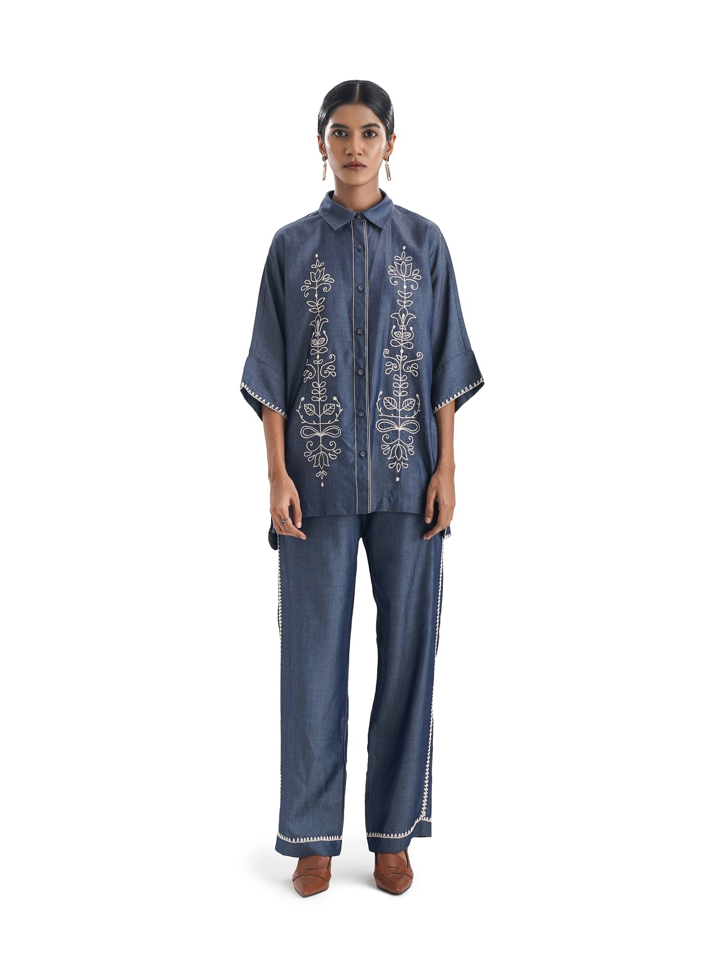 Notre Ame Le Fleuron Broderie Denim Co-ords-F
