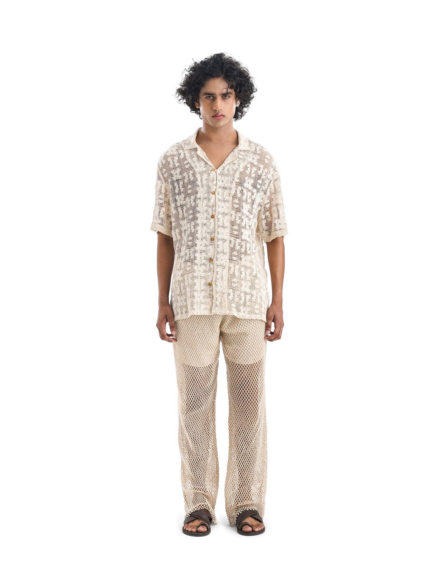 Notre Ame Le Jeu Jigsaw Cotton Shirt-F