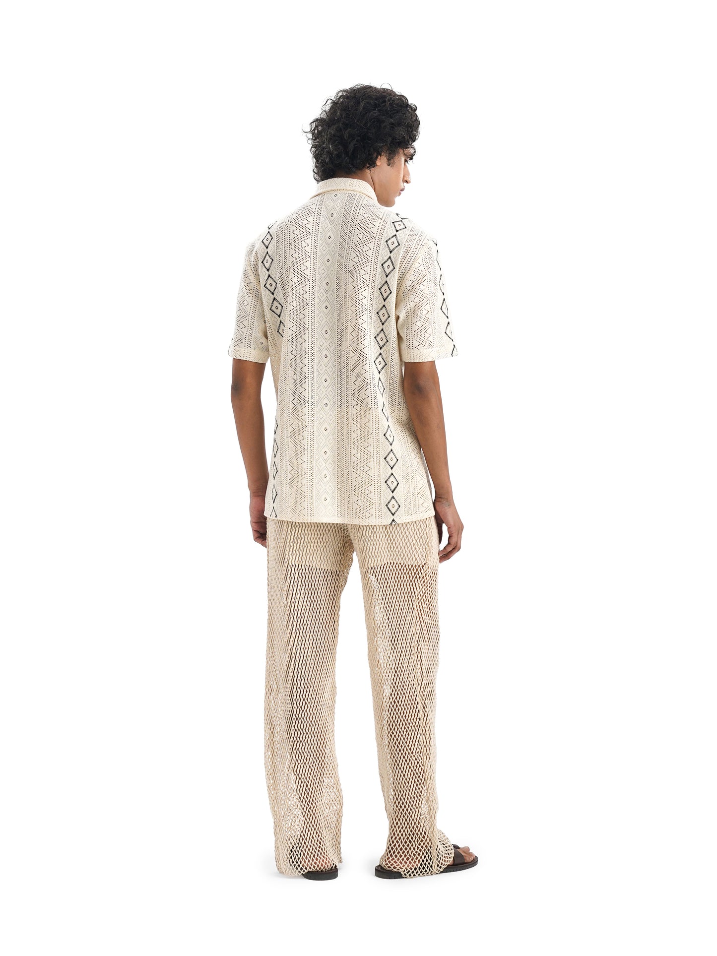 Notre Ame Le Losange Cotton Raschel Shirt-B