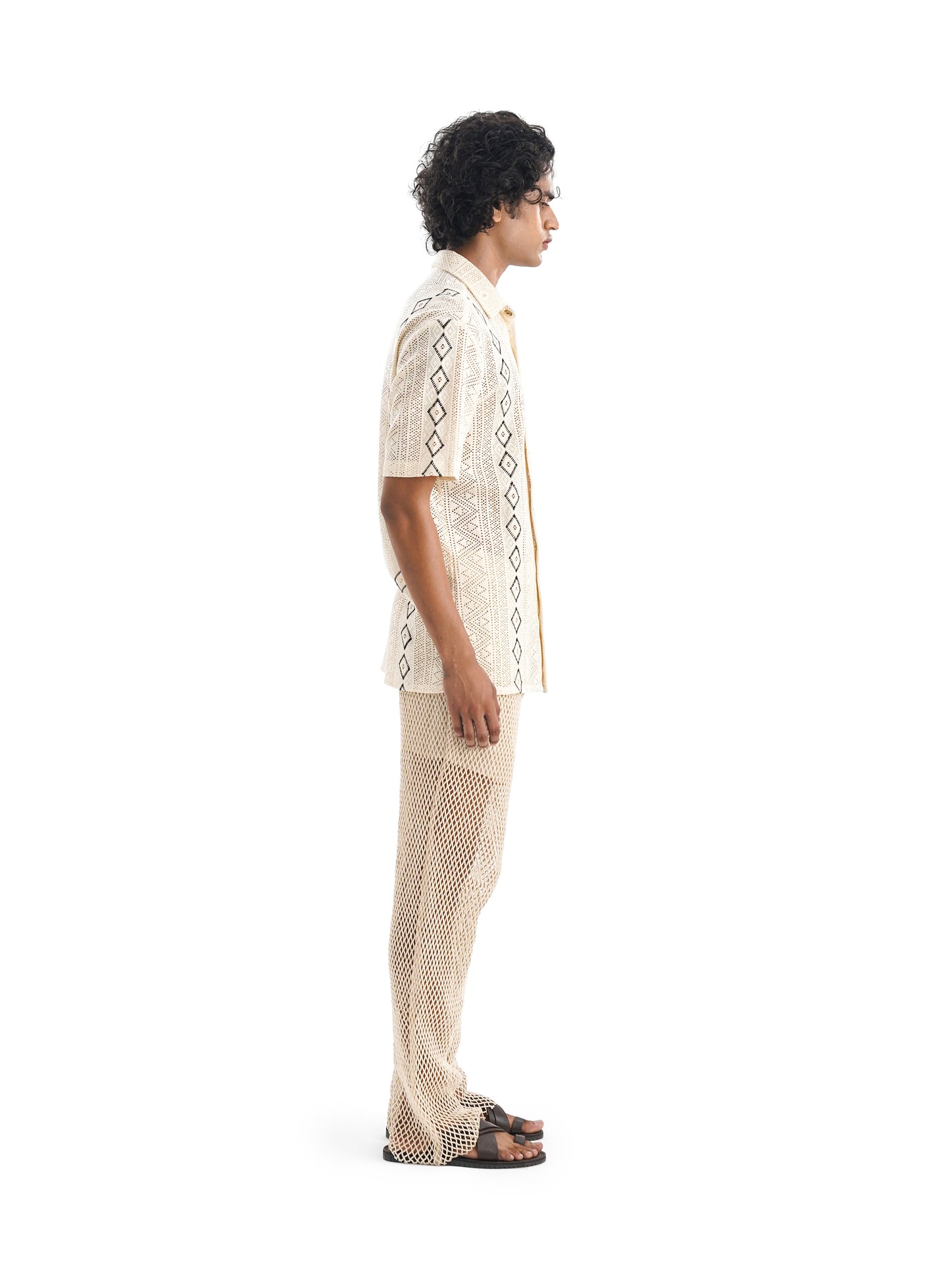 Notre Ame Le Losange Cotton Raschel Shirt-S