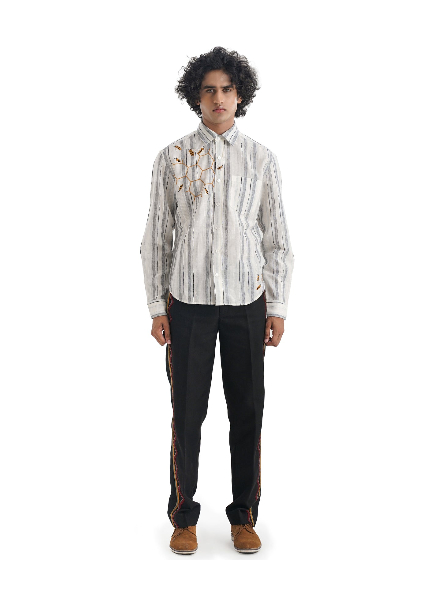 Notre Ame Le Noir Lampasse Pants-F