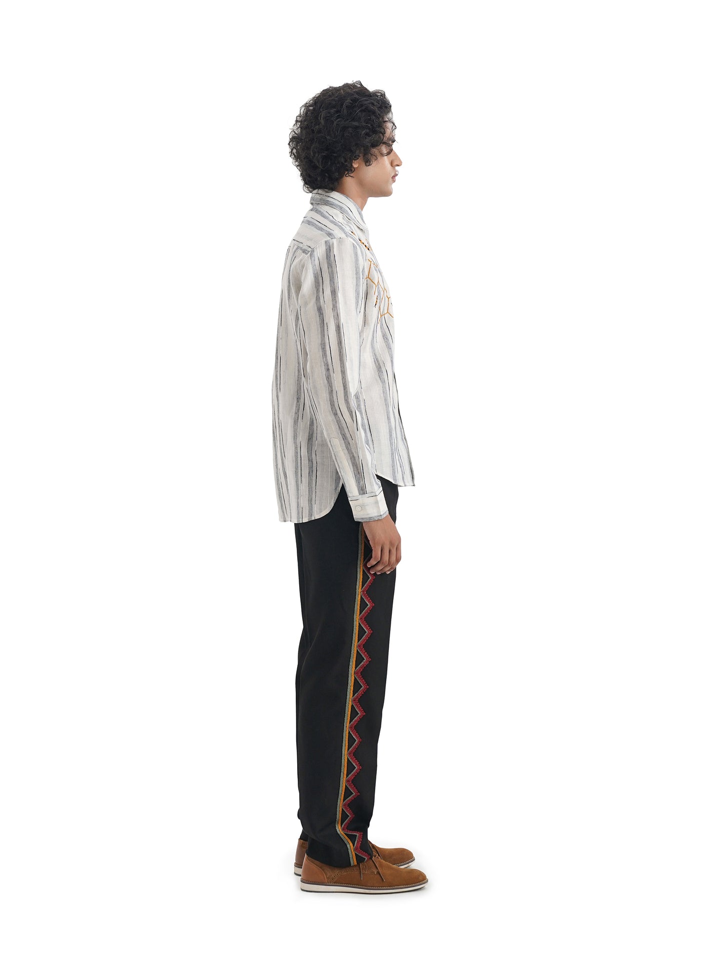Notre Ame Le Noir Lampasse Pants-S