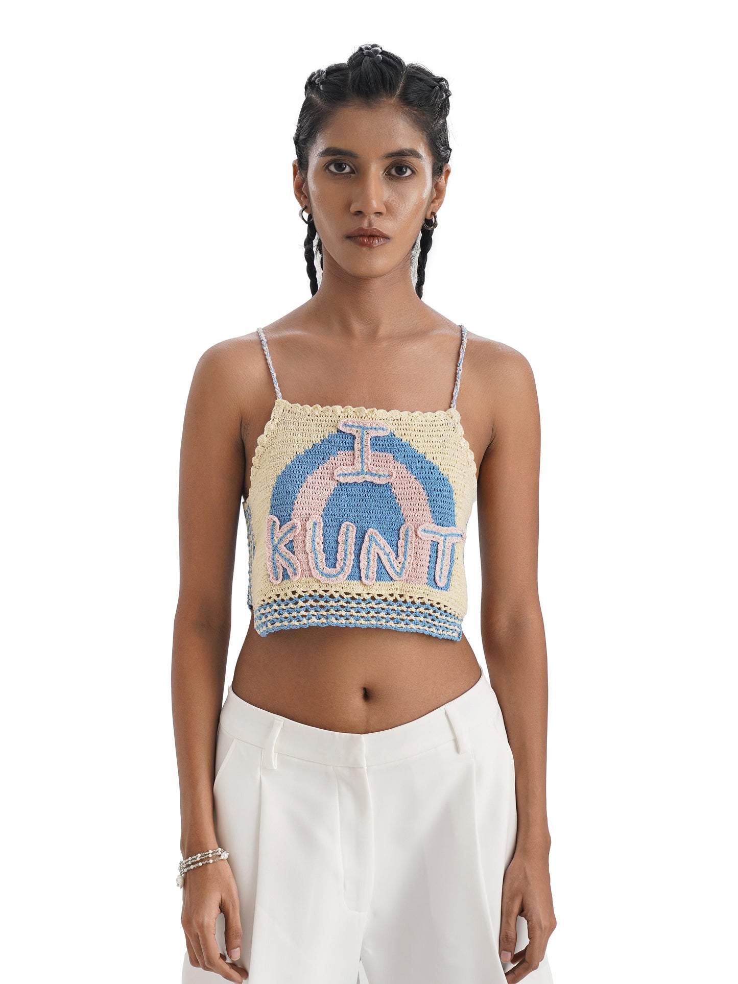 Notre Ame Moi Cassata Crochet Top-D