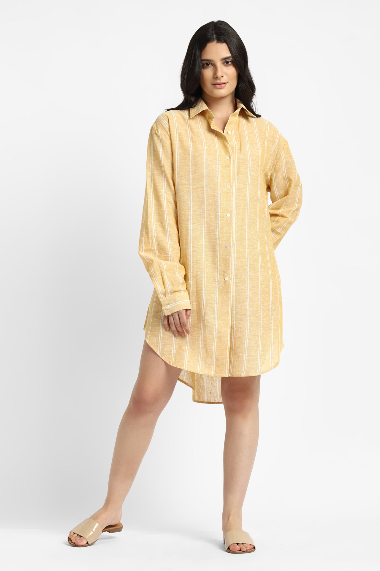 notre-ame-le-jour-high-low-linen-shirt-dress-F1