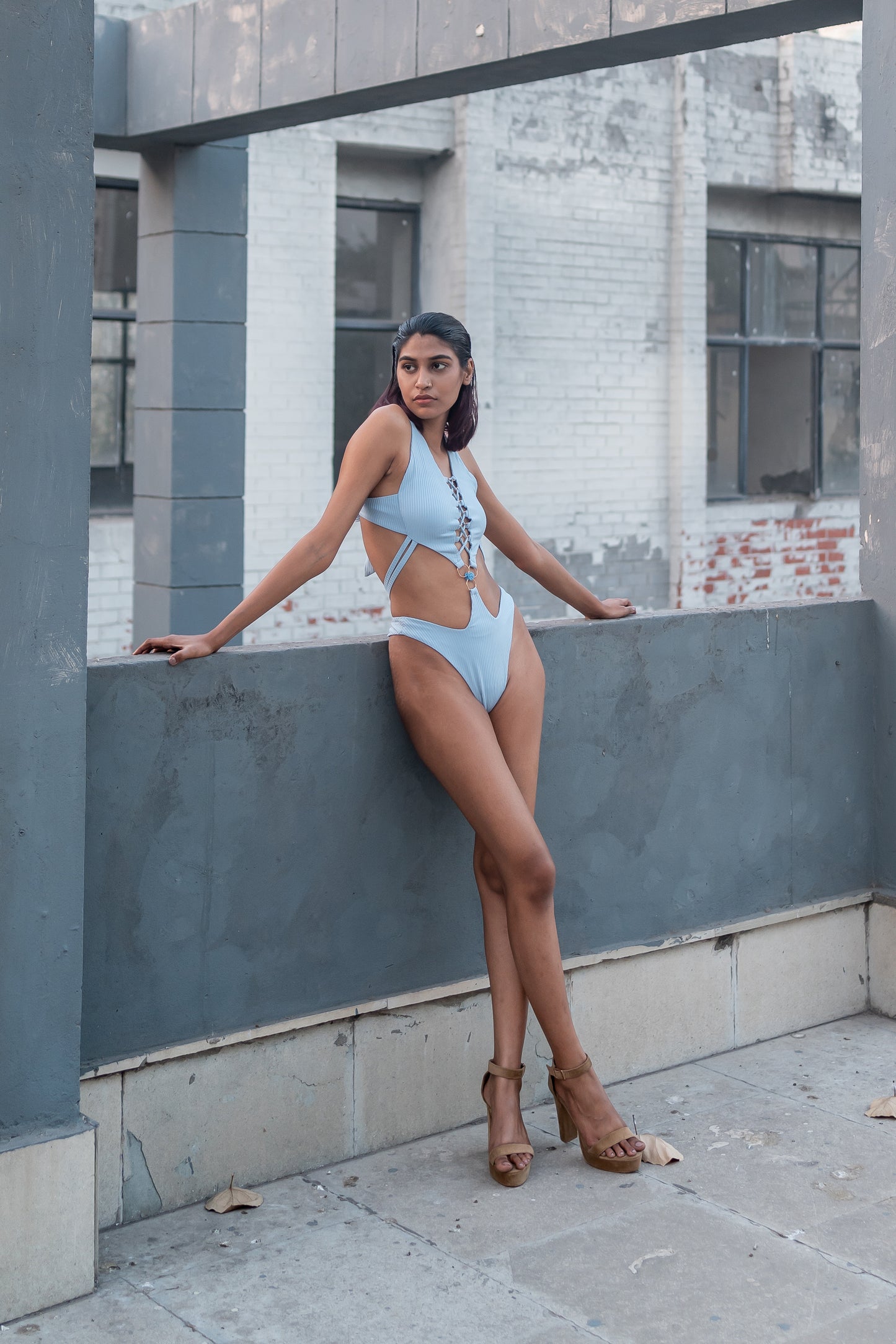 Notre-Ame-Le-Tierce-Aqua-Monokini-Swimsuit-S
