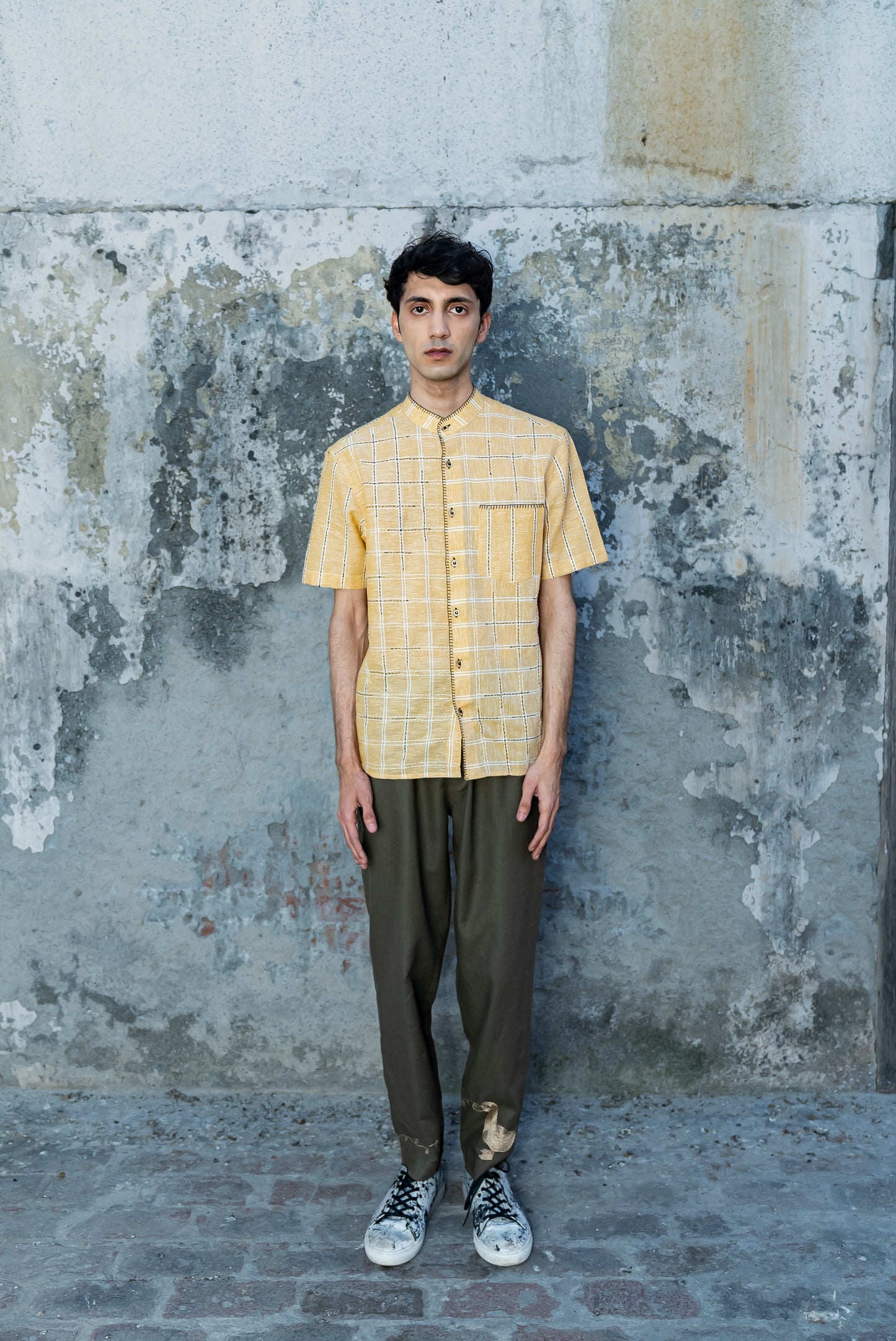 Notre-ame-Broken-Squares-Kantha-Stripe-Linen-Shirt-F