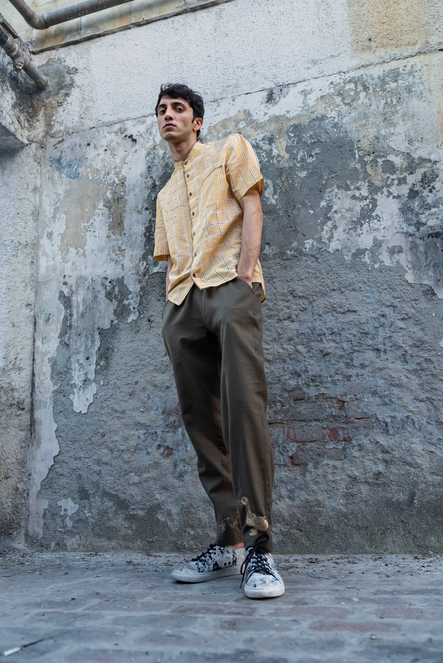 Notre-ame-Broken-Squares-Kantha-Stripe-Linen-Shirt-ST1