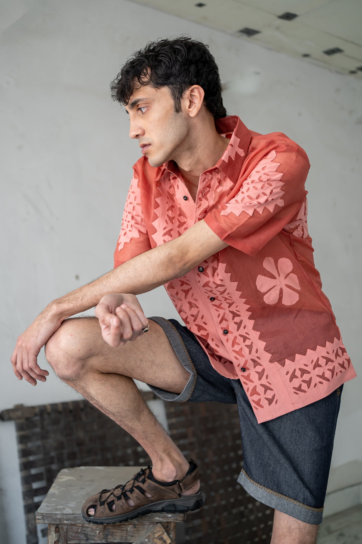 Notre-ame-Coral-Jaali-Applique-Artisanal-Shirt-M