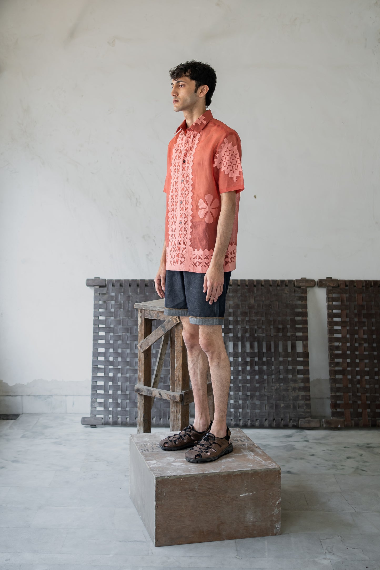Notre-ame-Coral-Jaali-Applique-Artisanal-Shirt-S