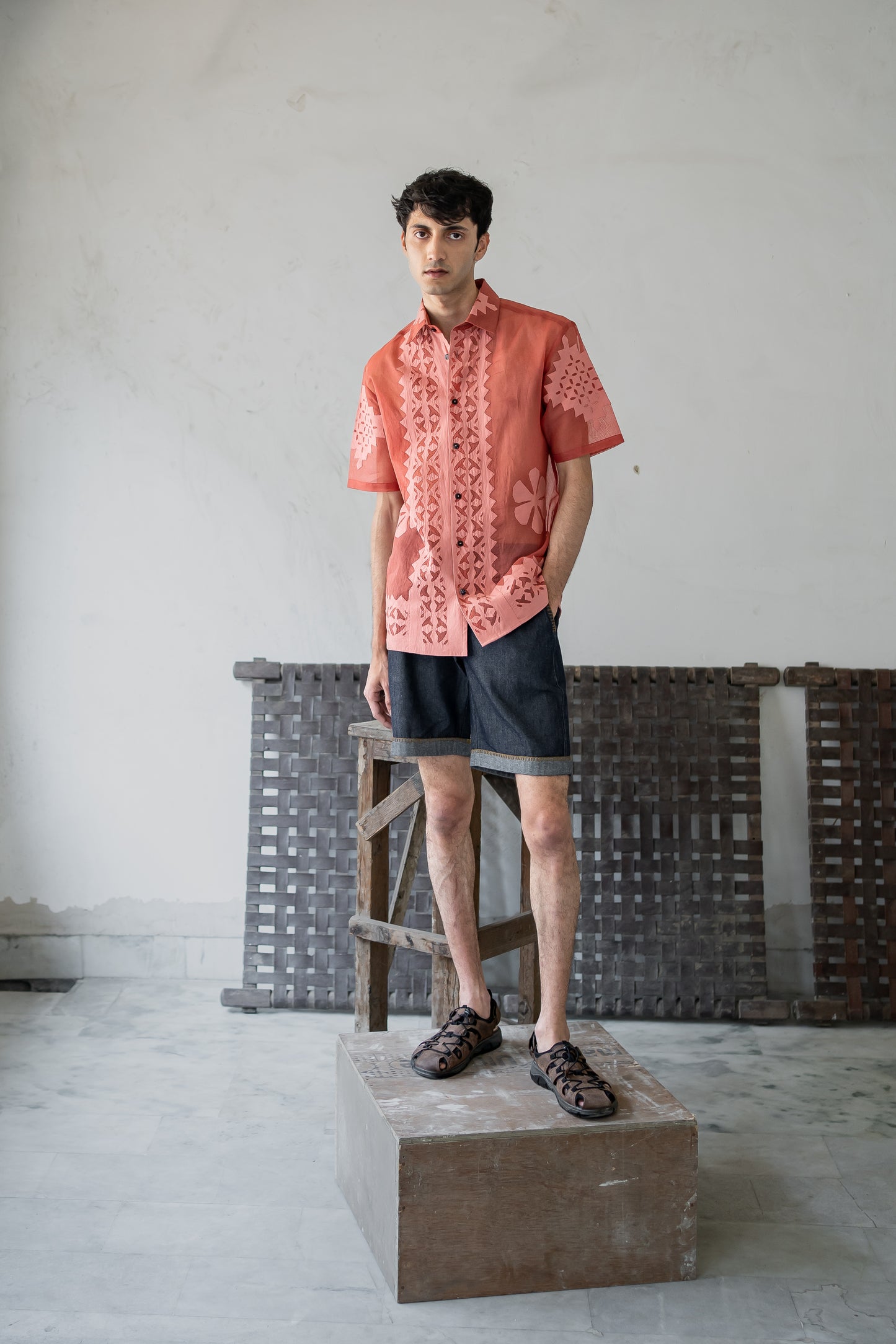 Notre-ame-Coral-Jaali-Applique-Artisanal-Shirt-ST1