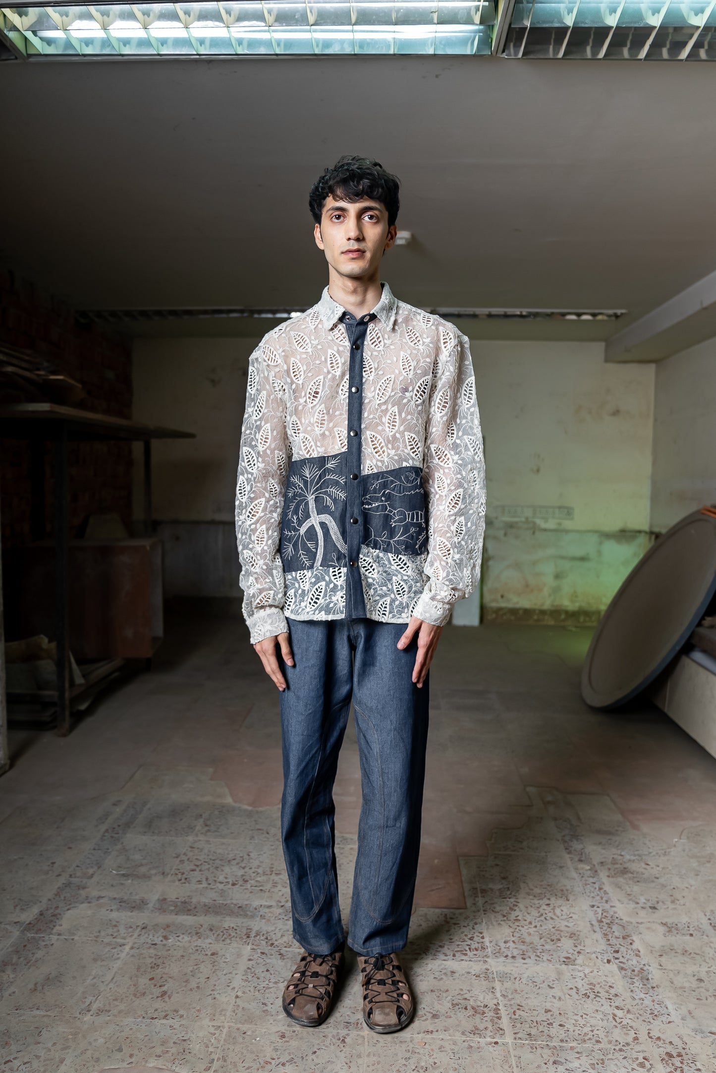 Notre-ame-Denim-Organza-Jungle-Embroidered-Shirt-FNotre-ame-Denim-Organza-Jungle-Embroidered-Shirt-F