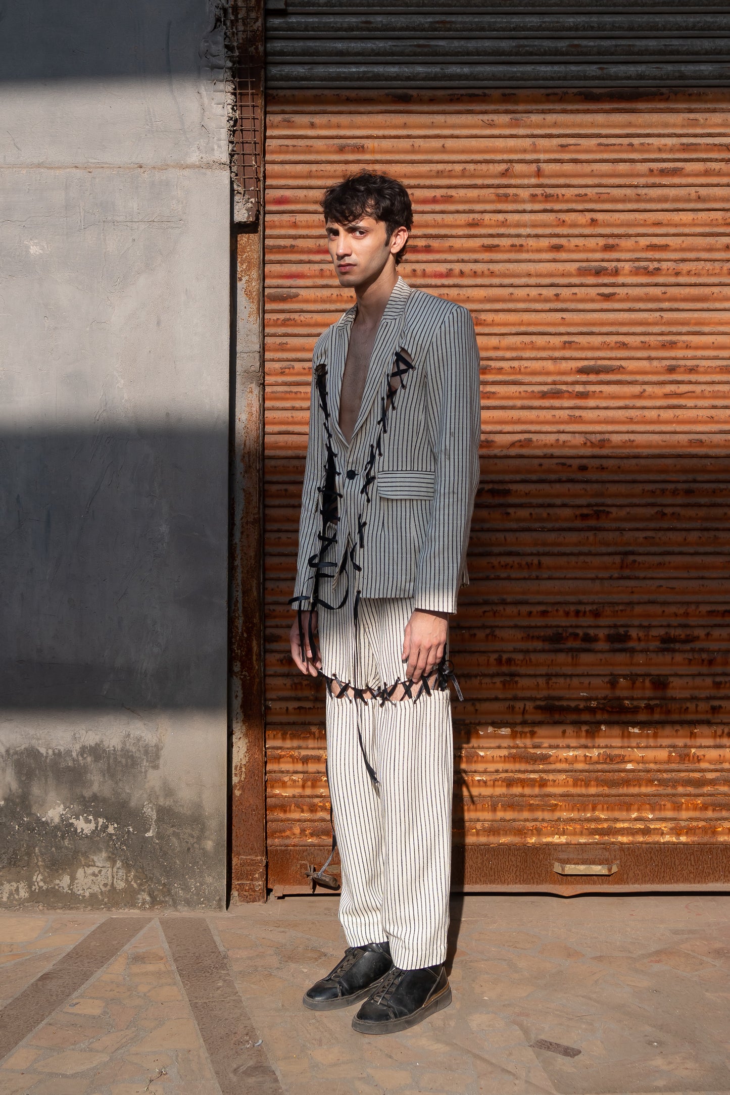 Notre-ame-Double-Helix-Chalk-Stripe-Jacket-Set-S