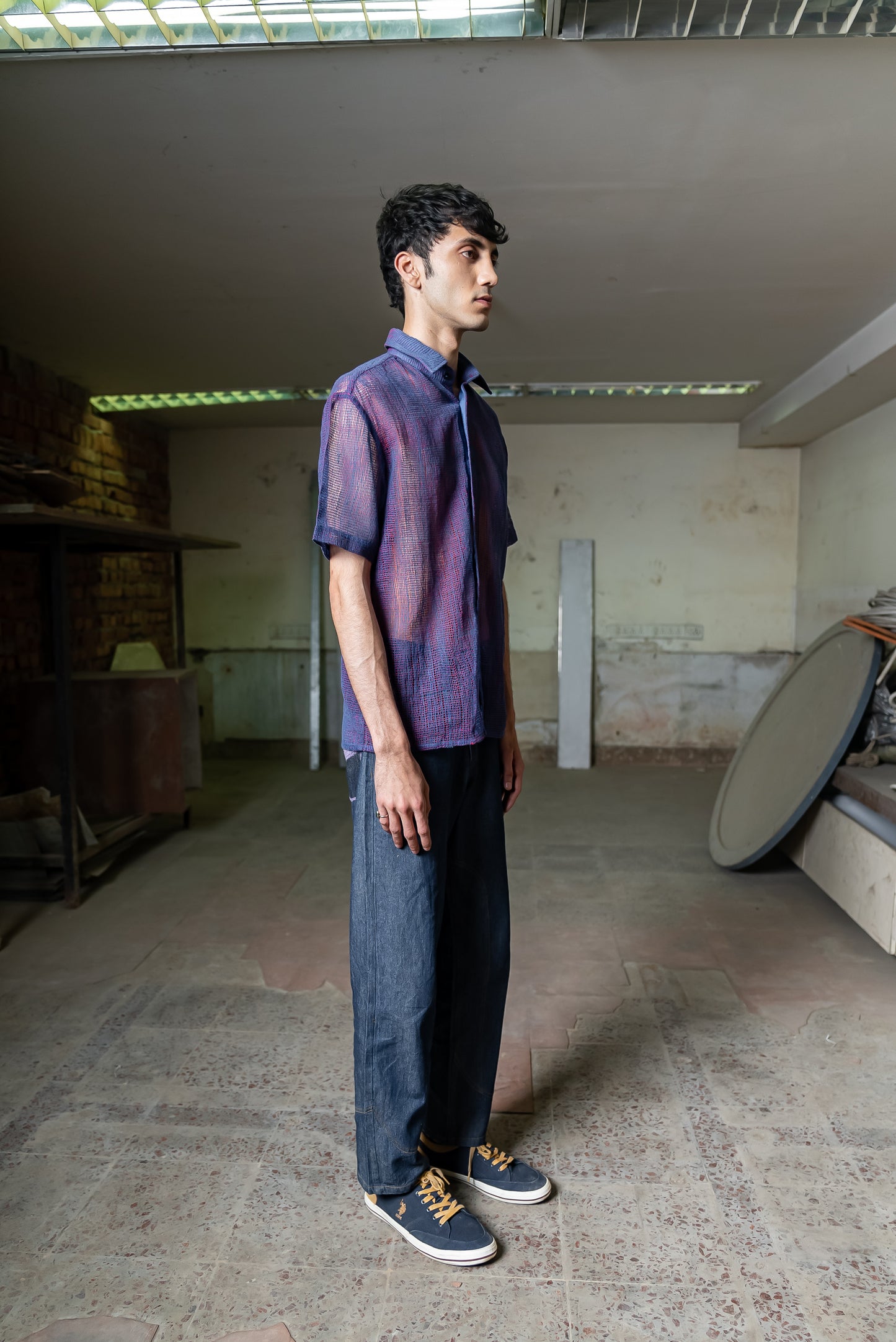 Notre-ame-Duo-Tone-Thread-Mesh-Shirt-S