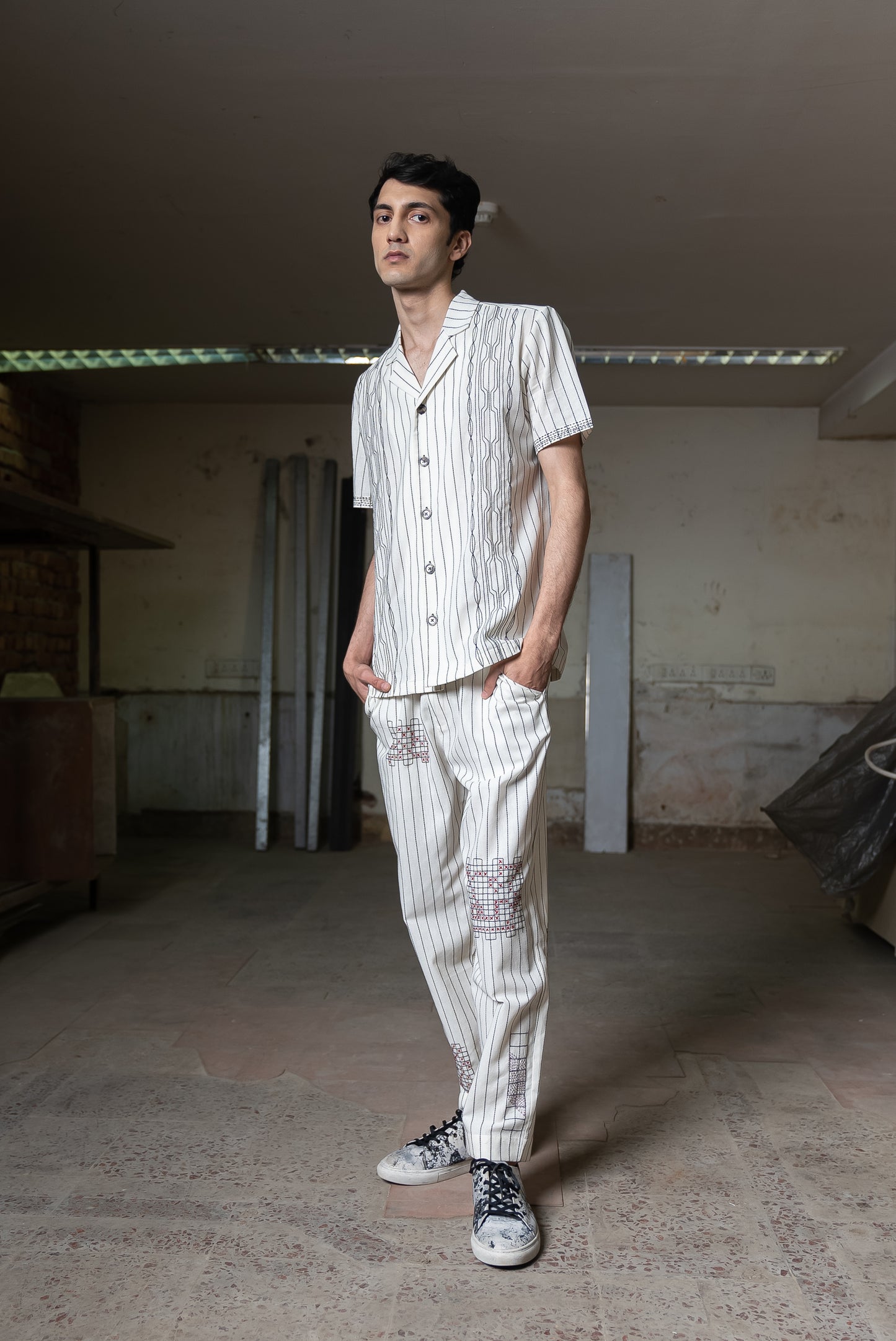 Notre-ame-Ivory-Checkmate-Fret-Pants-F