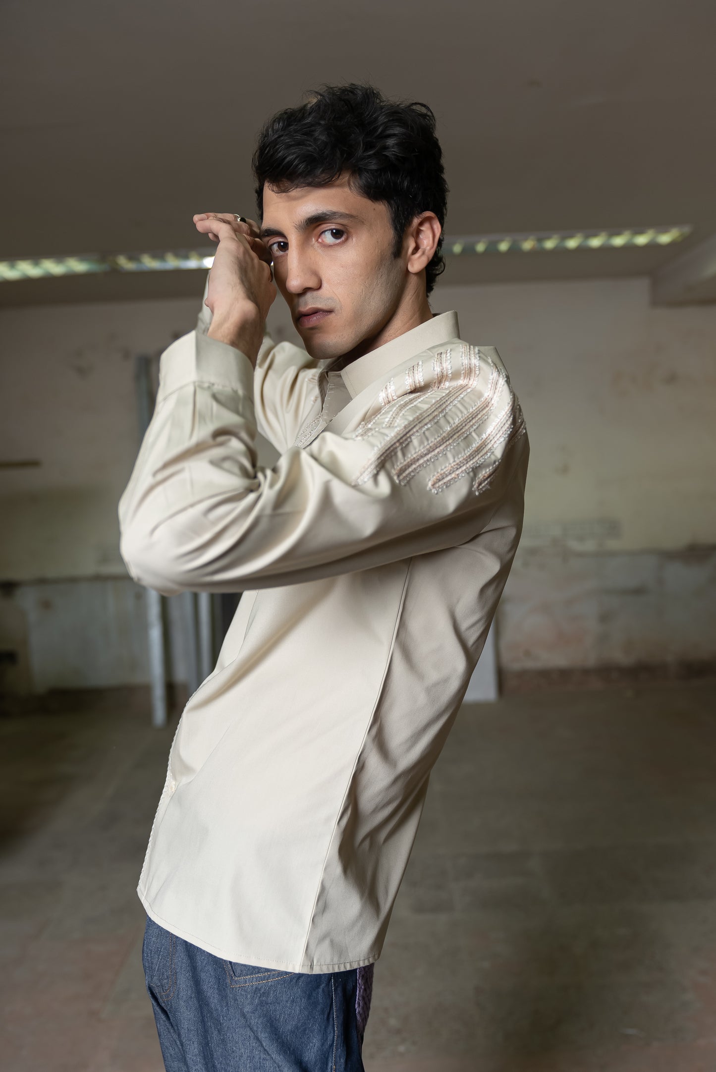 Notre-ame-Ivory-Lace-Tailored-Beige-Shirt-C1