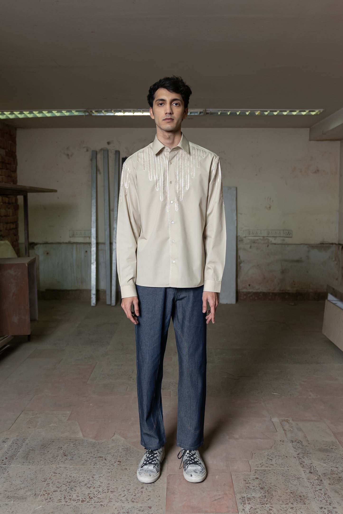 Notre-ame-Ivory-Lace-Tailored-Beige-Shirt-F