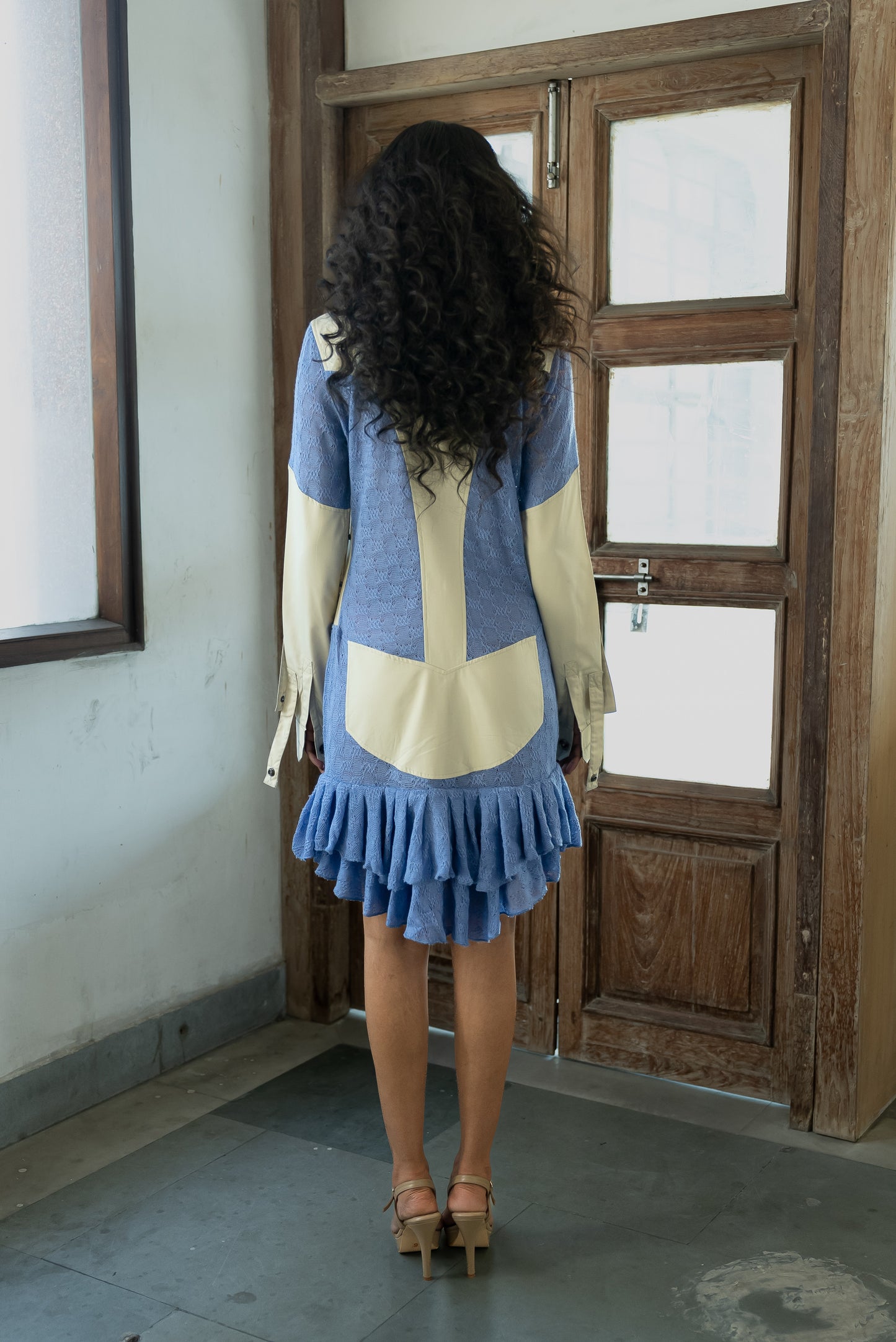 Notre-ame-Le-Muguet-Frill-Shirt-Dress-B