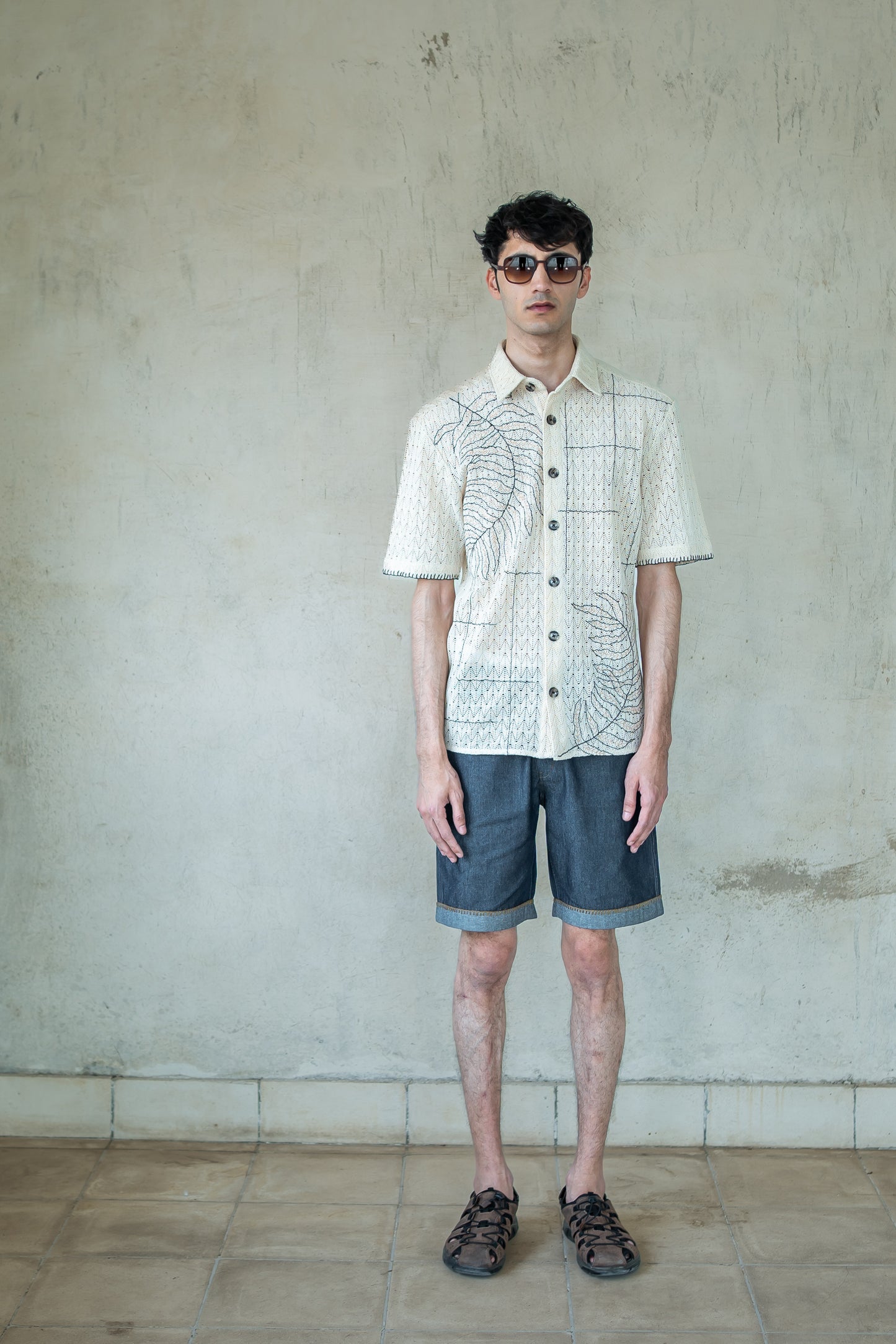 Notre-ame-Leaf-Embroidered-Cotton-Lace-Shirt-F