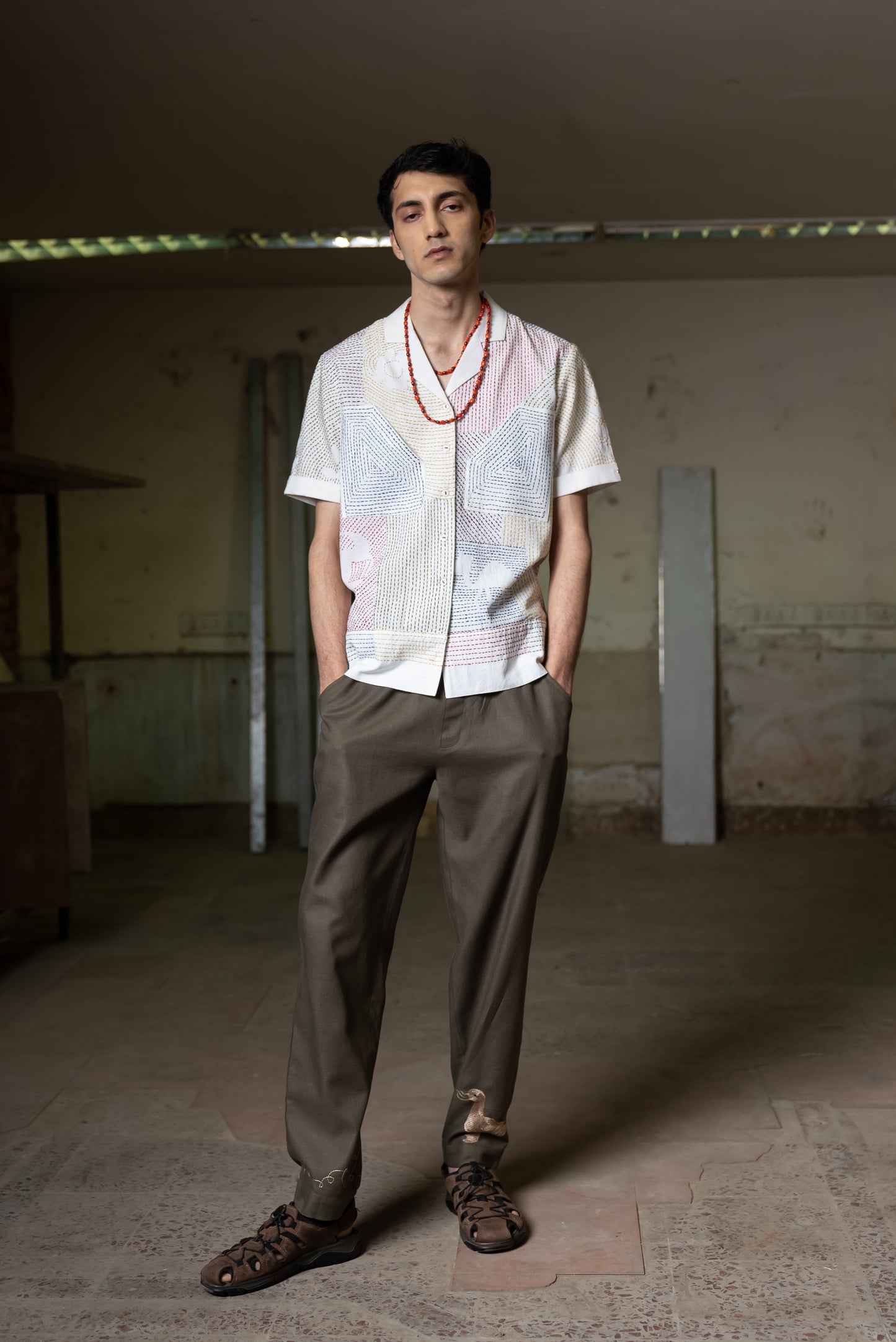 Notre-ame-Multicolor-Kantha-Embroidered-Cotton-Camp-Shirt-F