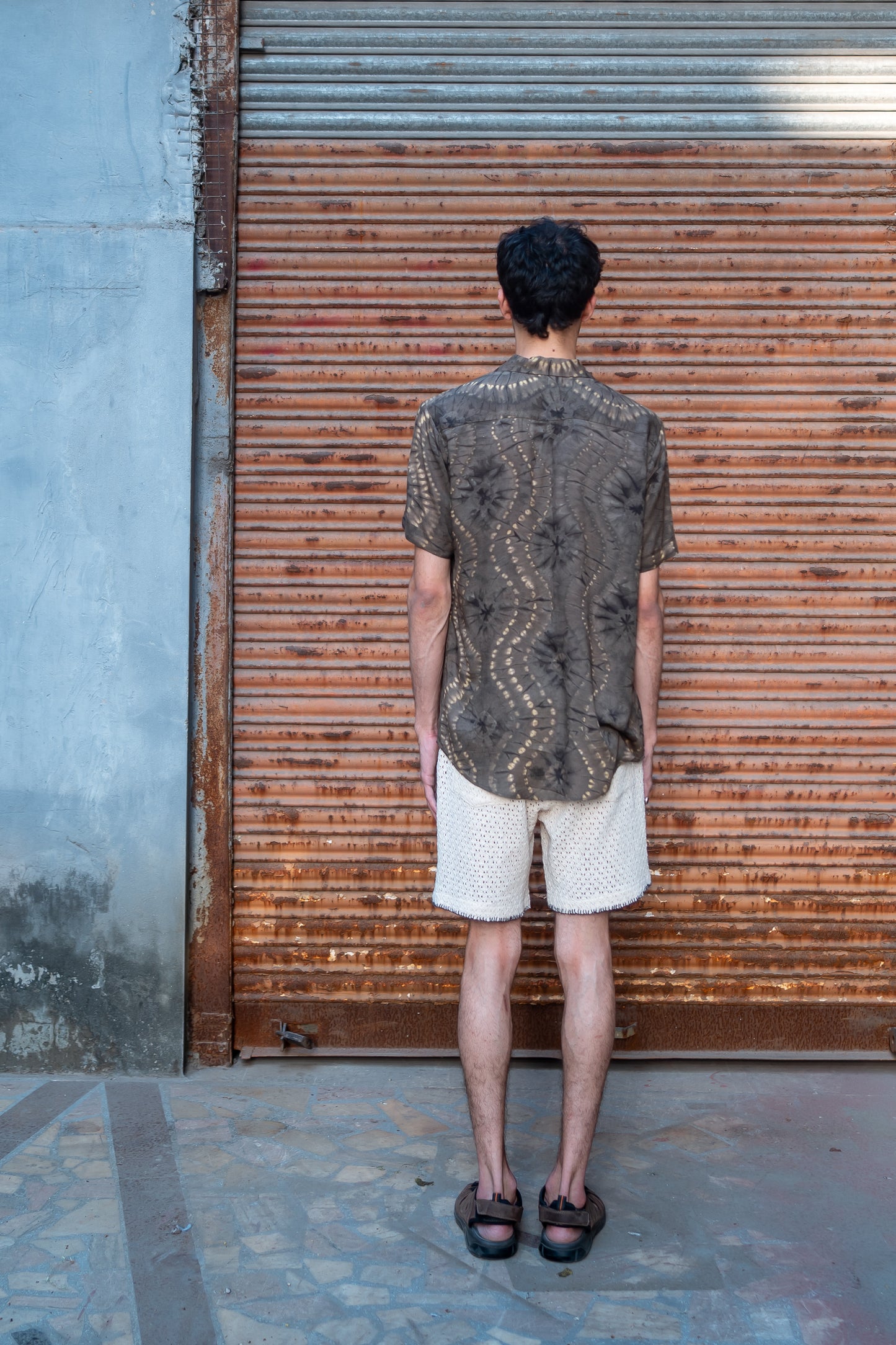 Notre-ame-Shibori-Muddy-Olive-Shell-Embroidery-Shirt-B