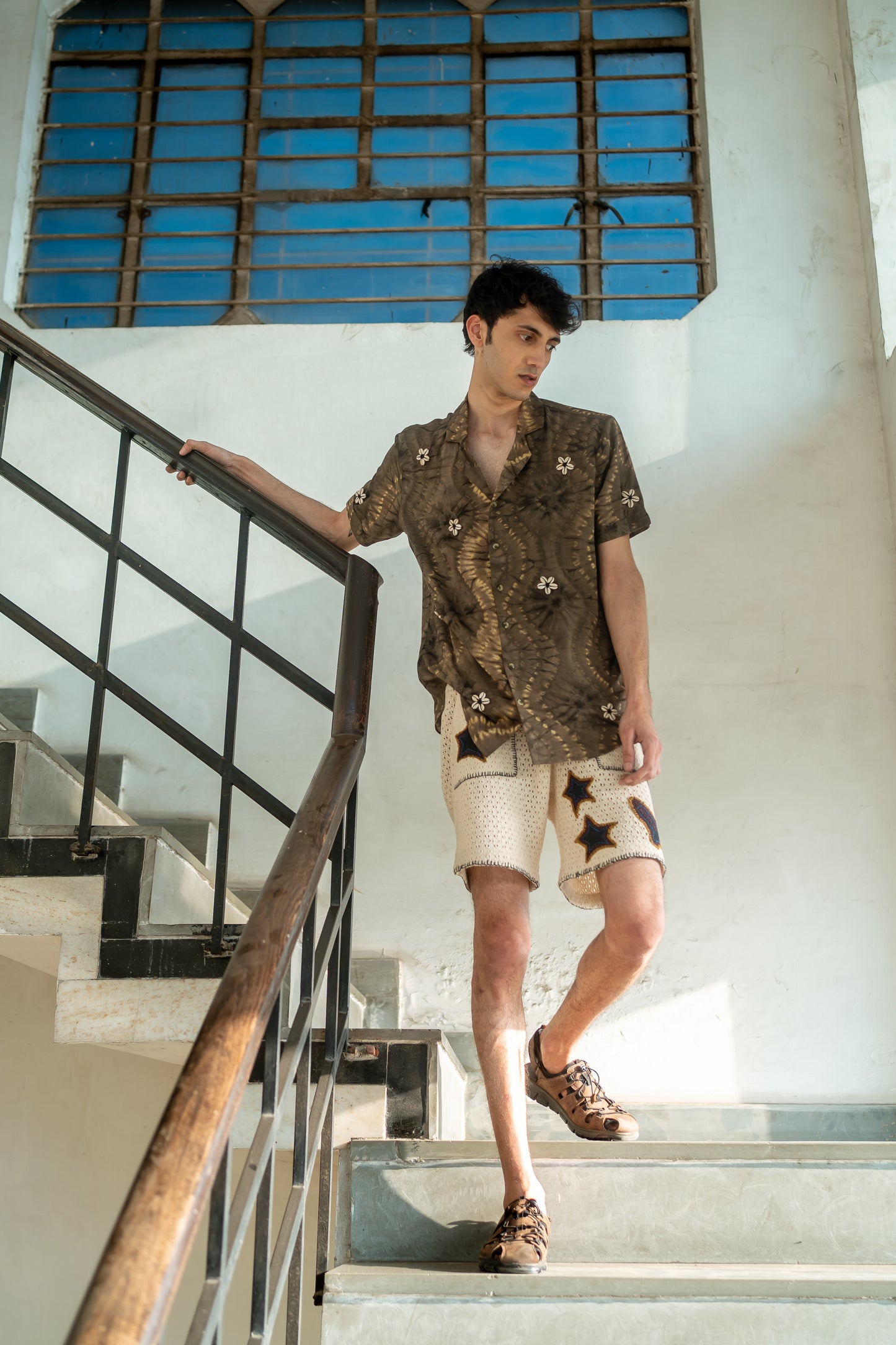 Shibori Shell Embroidery Shirt