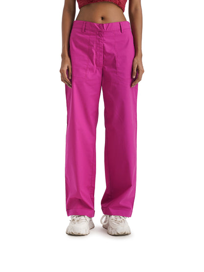 Notre Ame Le Plissé Magenta Roll-up Pants - D1