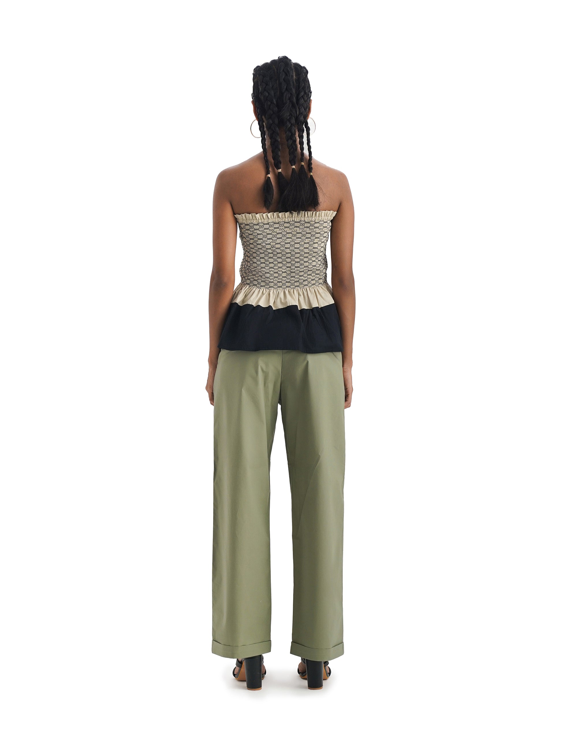 Notre Ame Le Plissé Olive Roll-up Pants - B