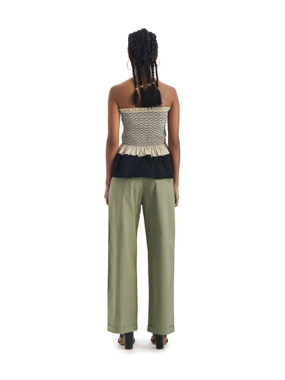 Notre Ame Le Plissé Olive Roll-up Pants - B