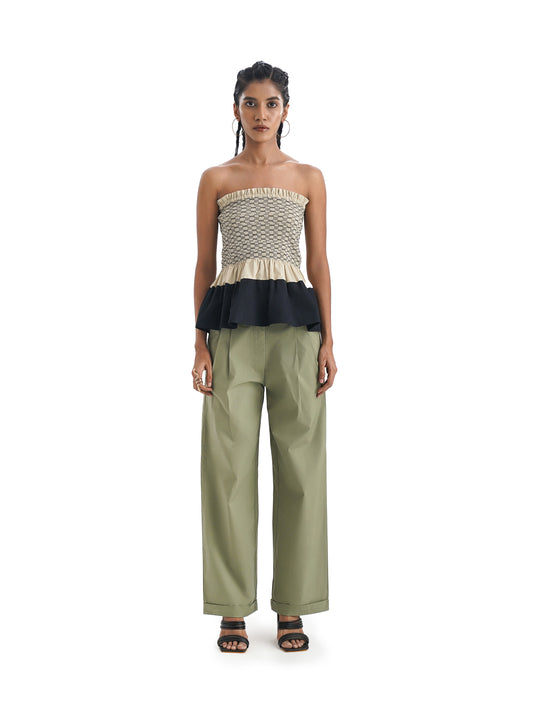 Notre Ame Le Plissé Olive Roll-up Pants - F