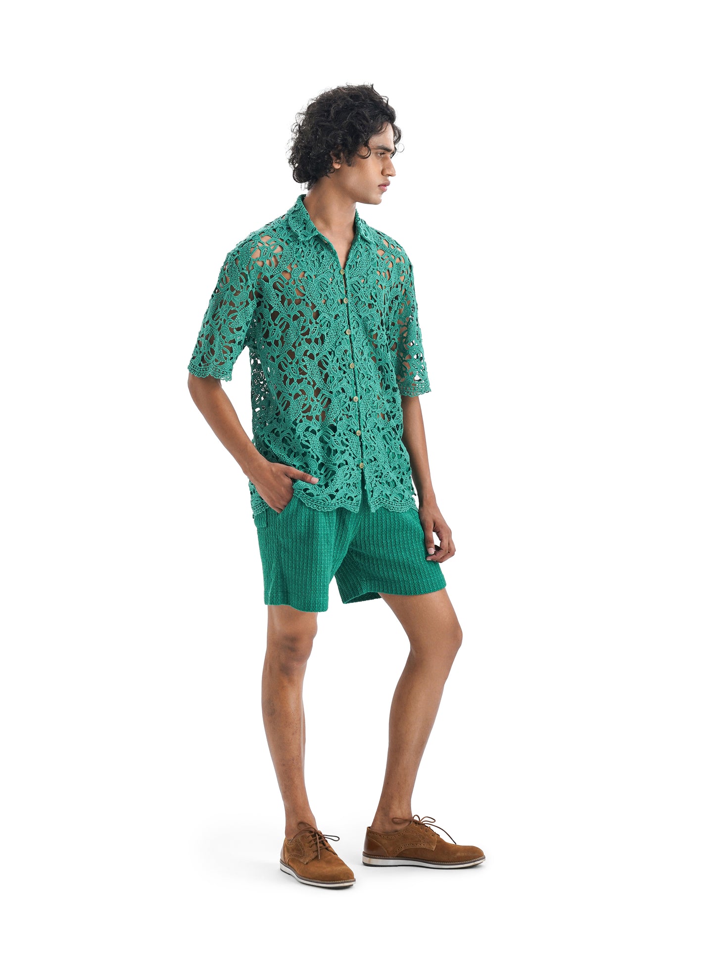 Notre Ame Mon Chéri Sea Green Cotton Resort Co-ords - ST