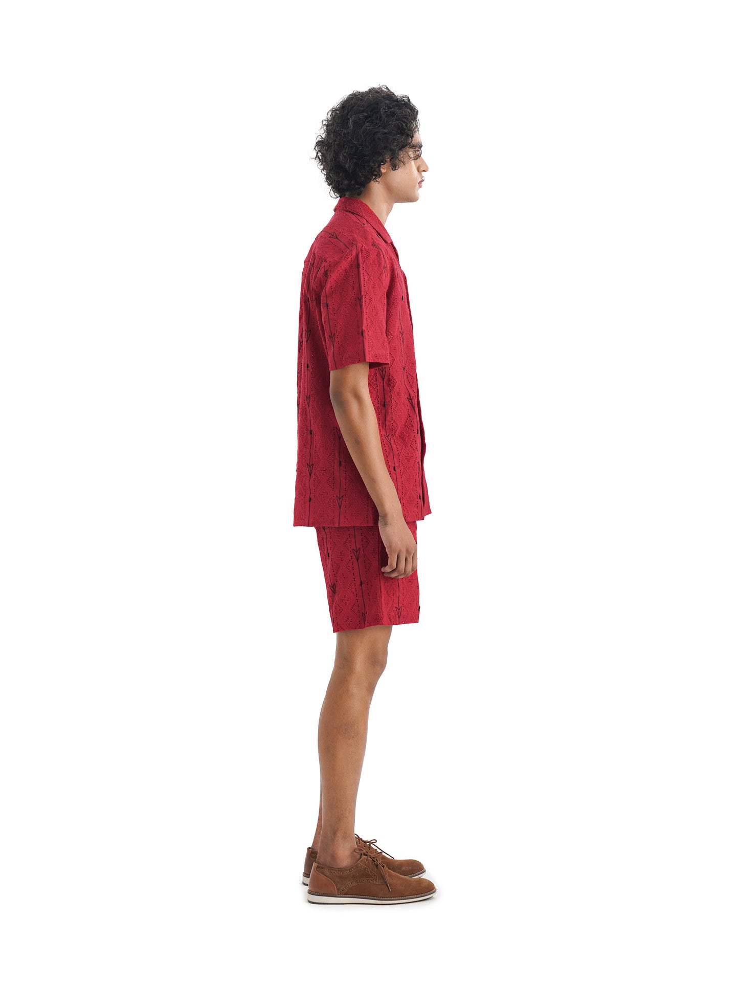 Notre Ame Unisex Vintage Red Embroidered Co-ord - S