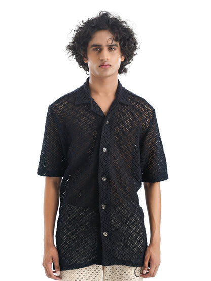 Notre Ame Le Losange Treillis Black Shirt-D