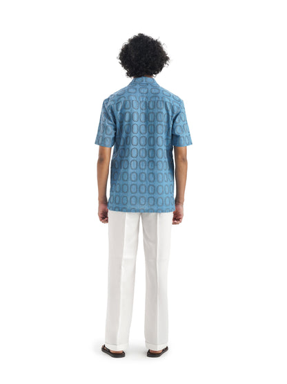 Notre Ame Le Melnikov Cotton Teal Shirt-B