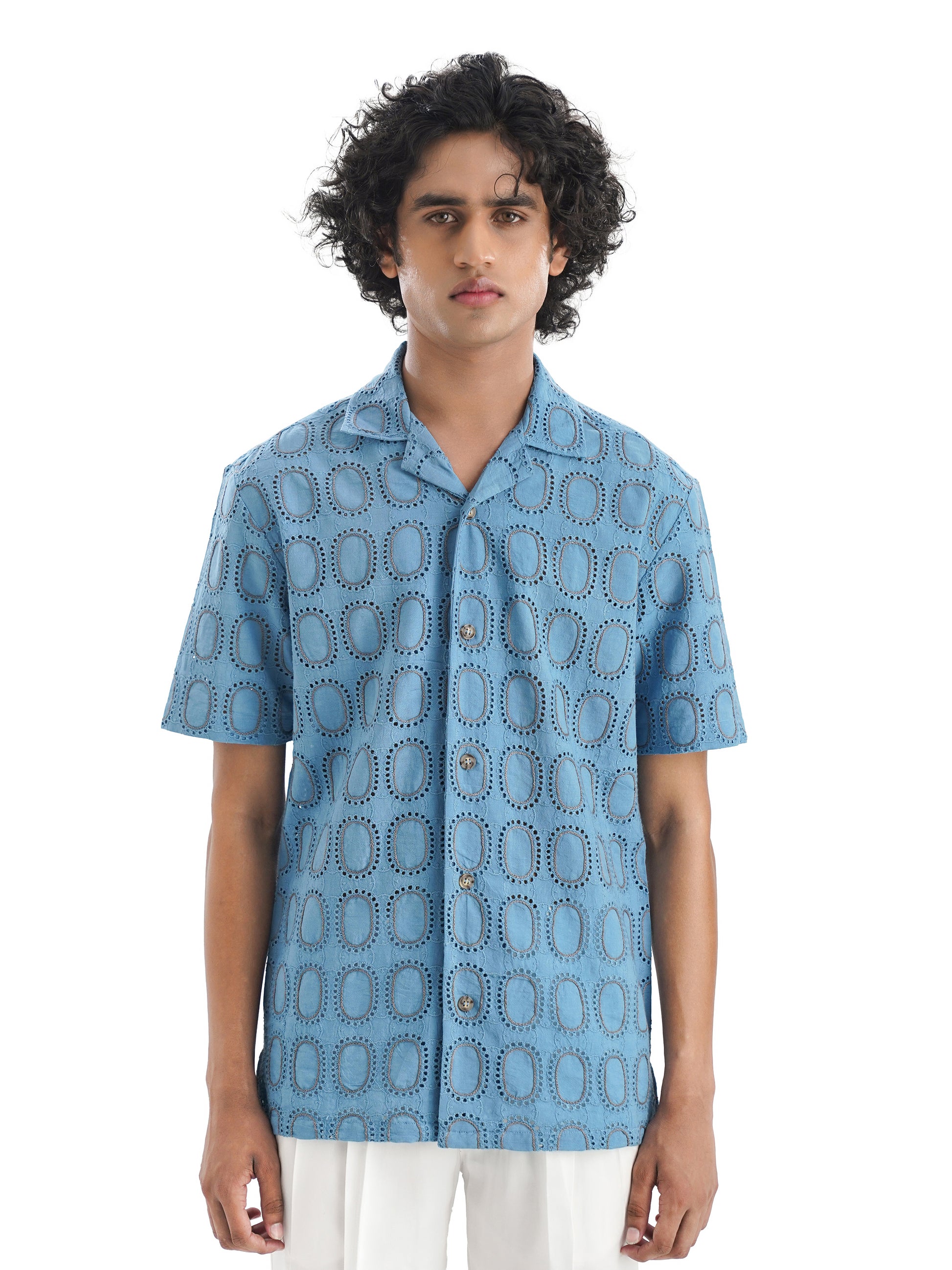 Notre Ame Le Melnikov Cotton Teal Shirt-D