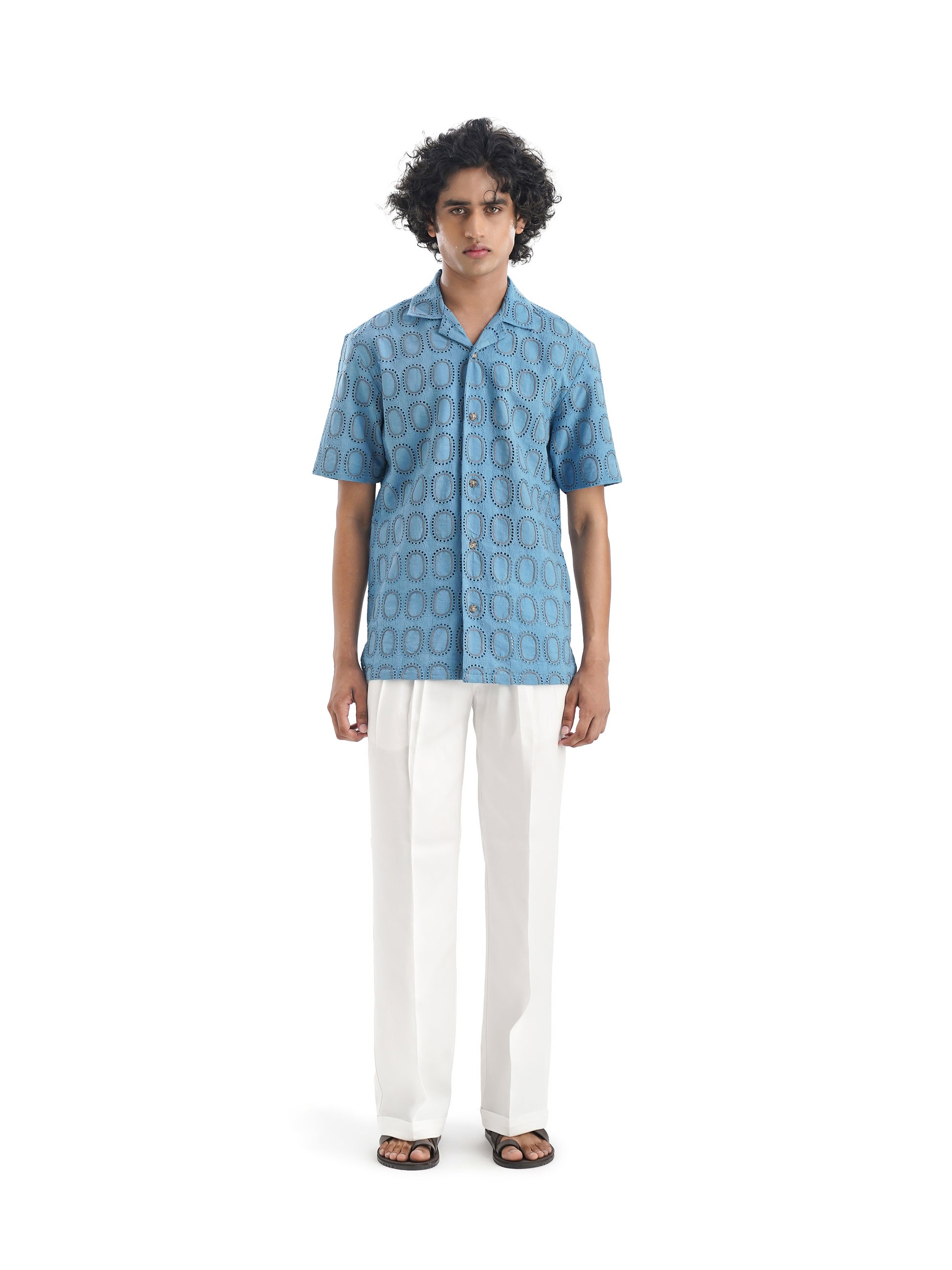 Notre Ame Le Melnikov Cotton Teal Shirt-F