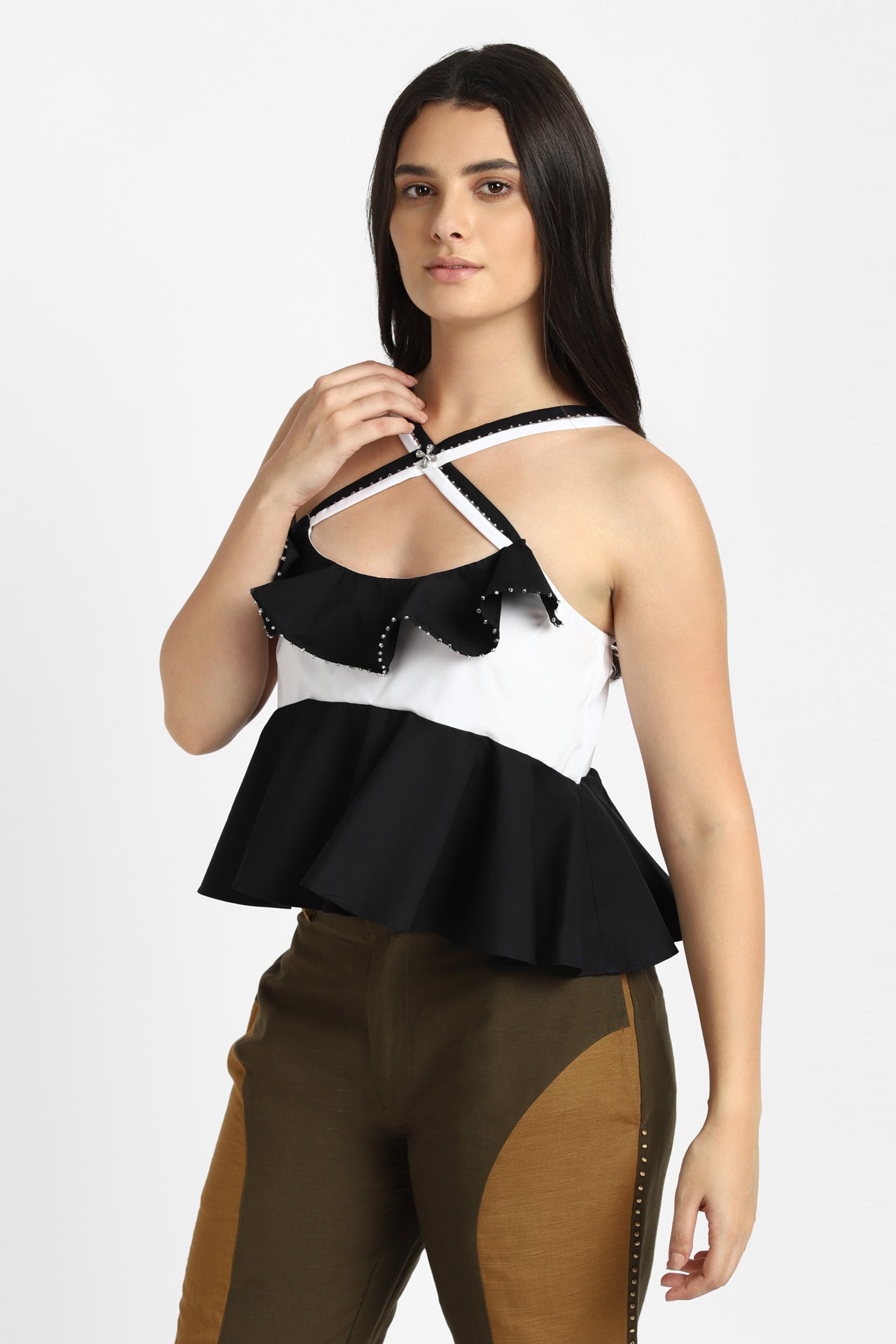 notre-ame-le-collier-black-white-ruffle-top-S